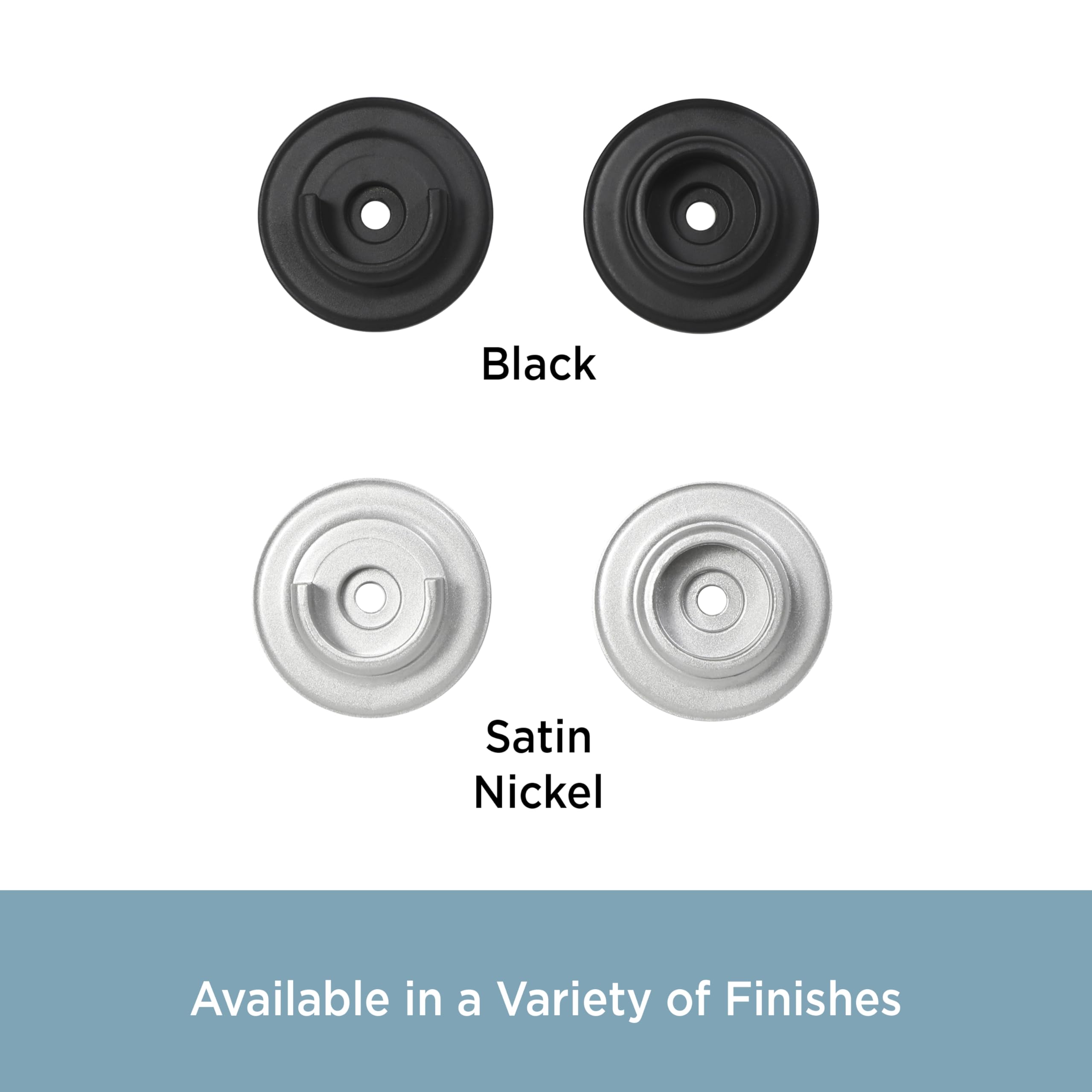 Kenney 3/4" Diameter Curtain Rod Hardware Mount Wall Cup Brackets, Set of 2, Black - Image 6