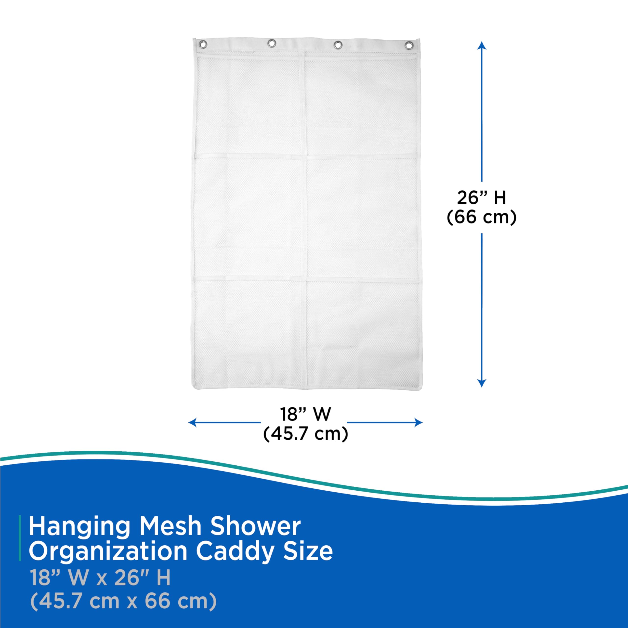 Kenney 6-Pocket Hanging Mesh Shower Organization Caddy, White - Image 6