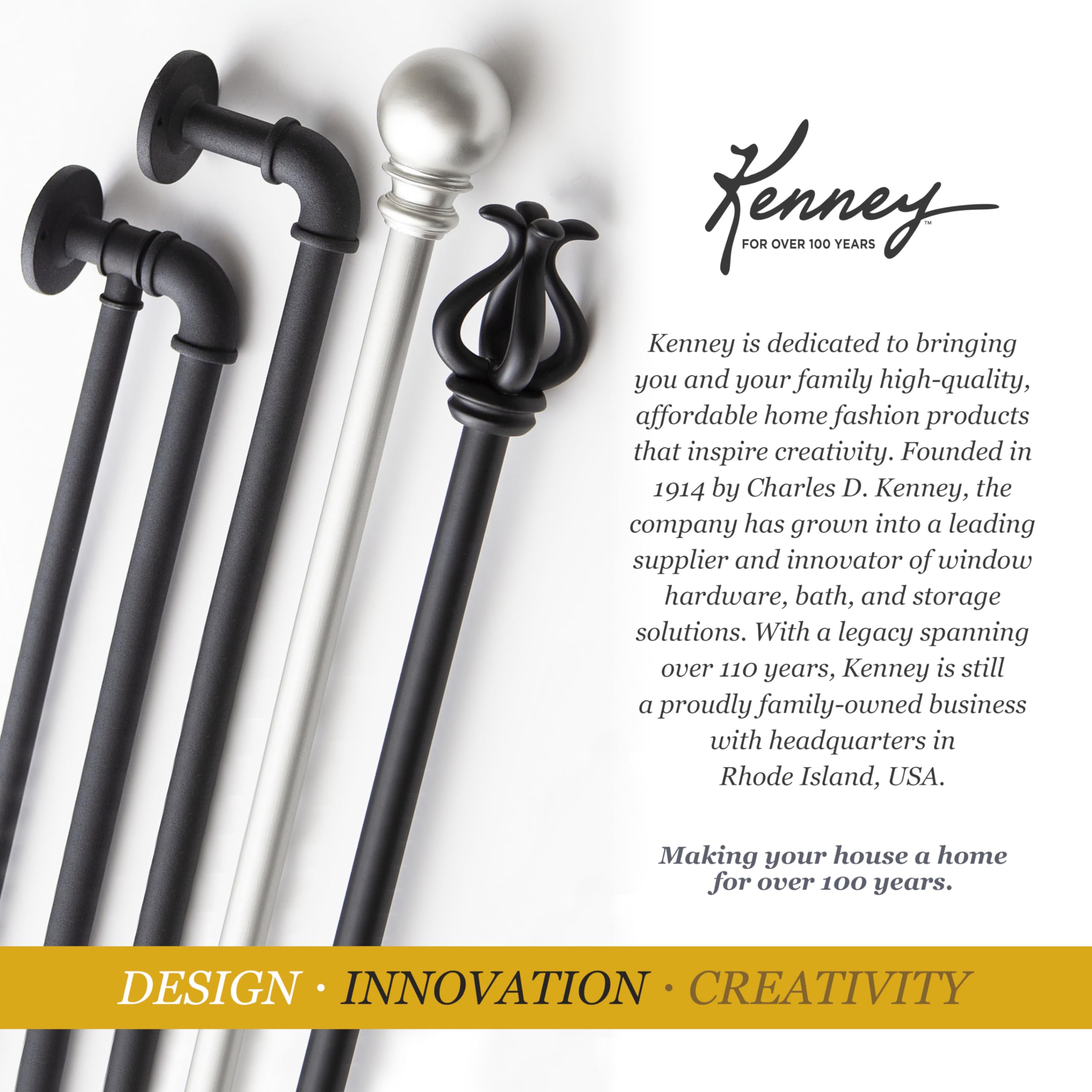 Kenney Adler Indoor/Outdoor Brushed Nickel Silver Curtain Rod, Adjustable Curtain Rod for Windows 28 to 48 Inches, Outdoor Curtain Rod for Patio, Textured Pipe Industrial Curtain Rod - Image 10