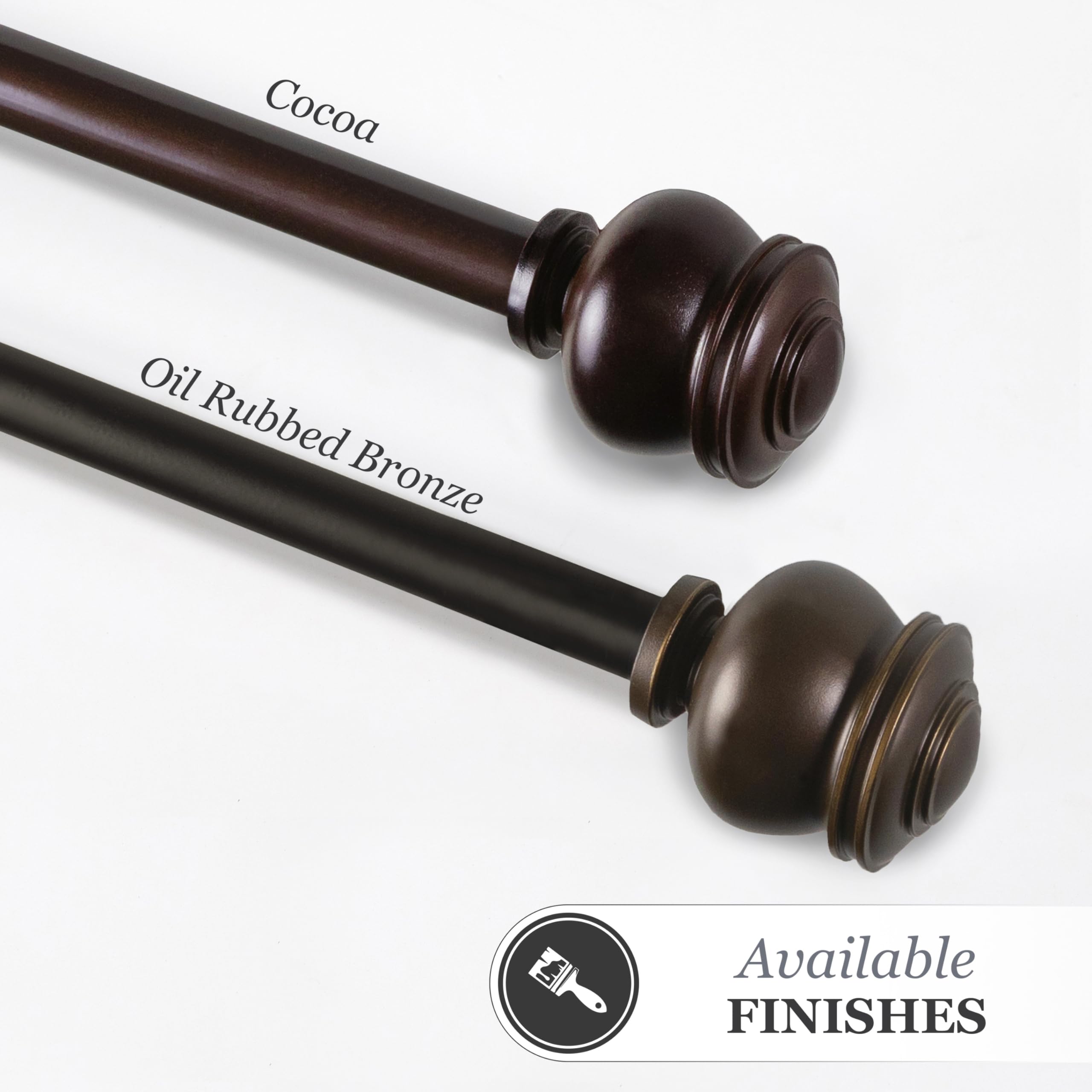 Kenney Deco Window Curtain Rod, 48 to 86-Inch, Cocoa - Image 6