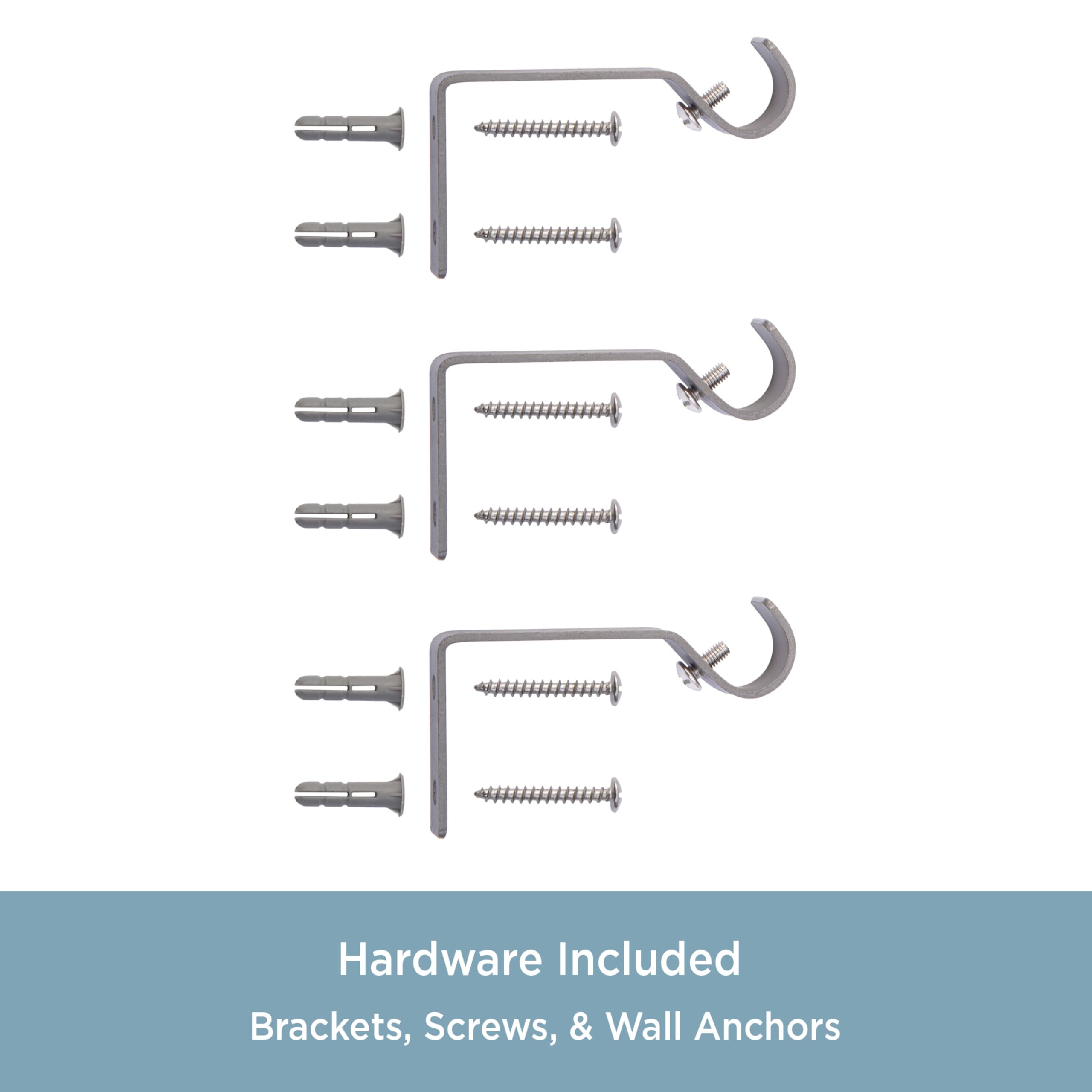 Kenney – Estrella Curtain Rod, Durable Steel with Purple Sparkle Fluted Acrylic Ends, 5/8" Diameter, Adjustable 48–86", Brushed Nickel Finish - Image 5