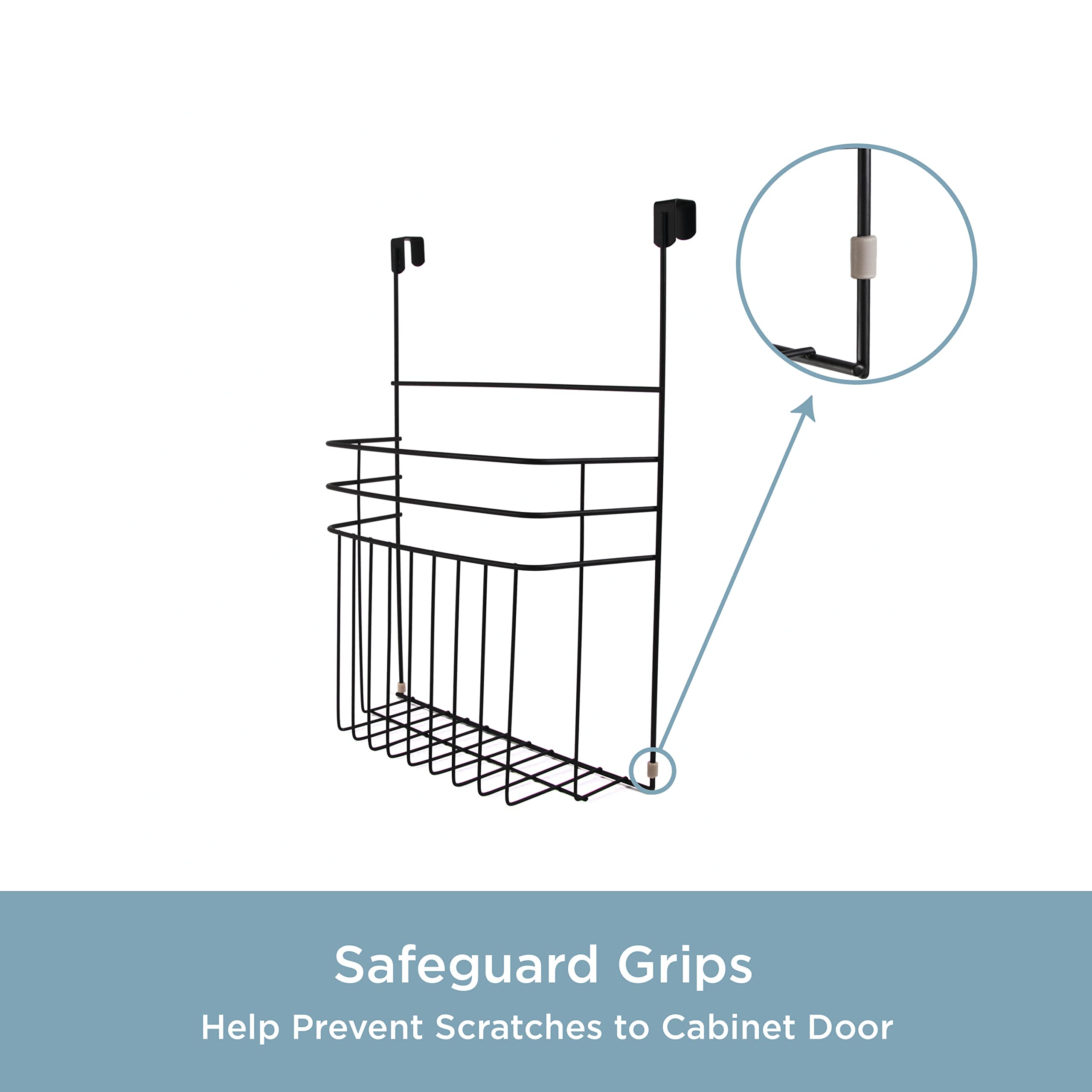 Kenney Inside the Cabinet Waste Basket Caddy, Black - Image 4