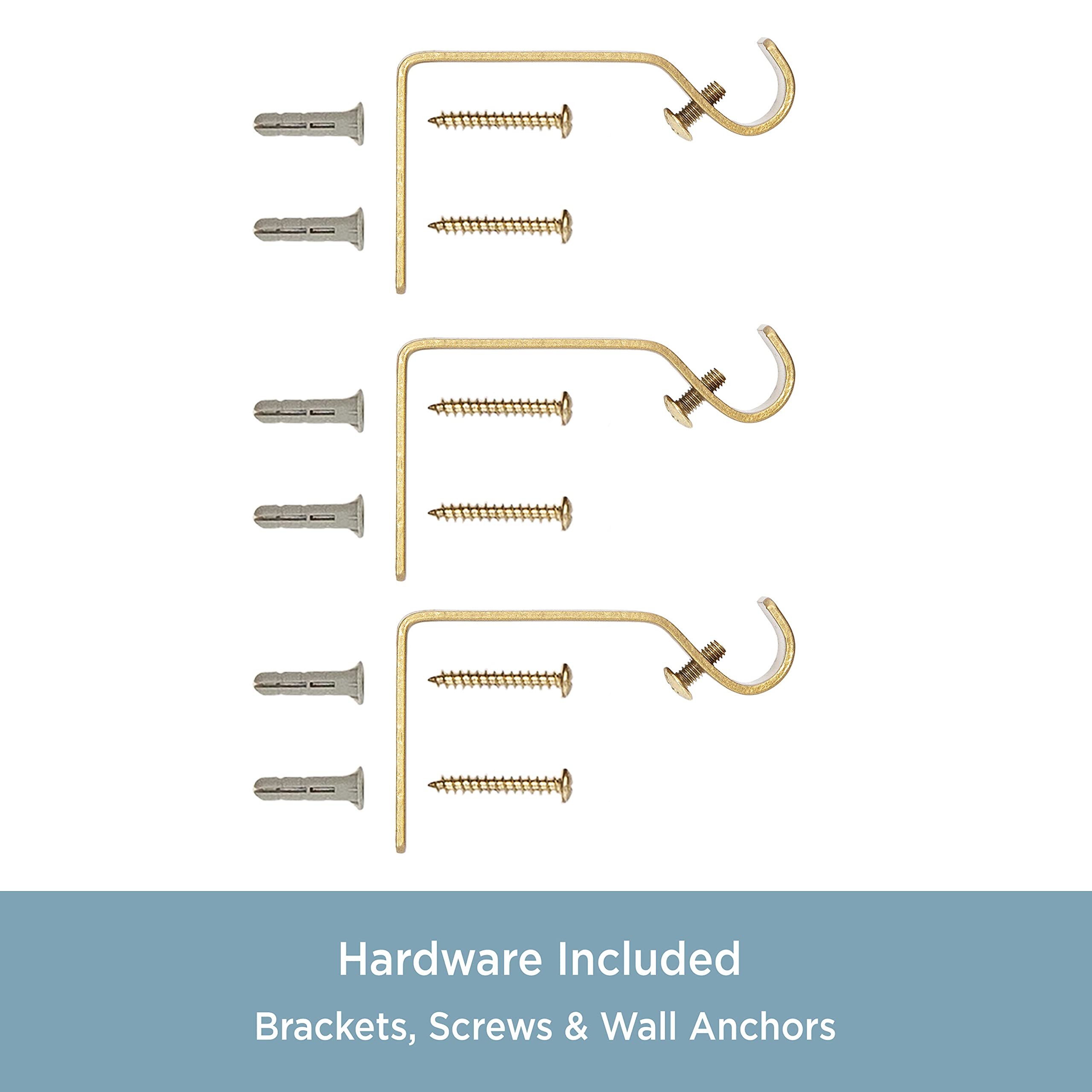 Kenney KN55903 River Geometric End Petite Café Decorative Window Curtain Rod, 48-86" Adjustable Length, Burnished Brass Finish, 1/2" Diameter Steel Tube - Image 5