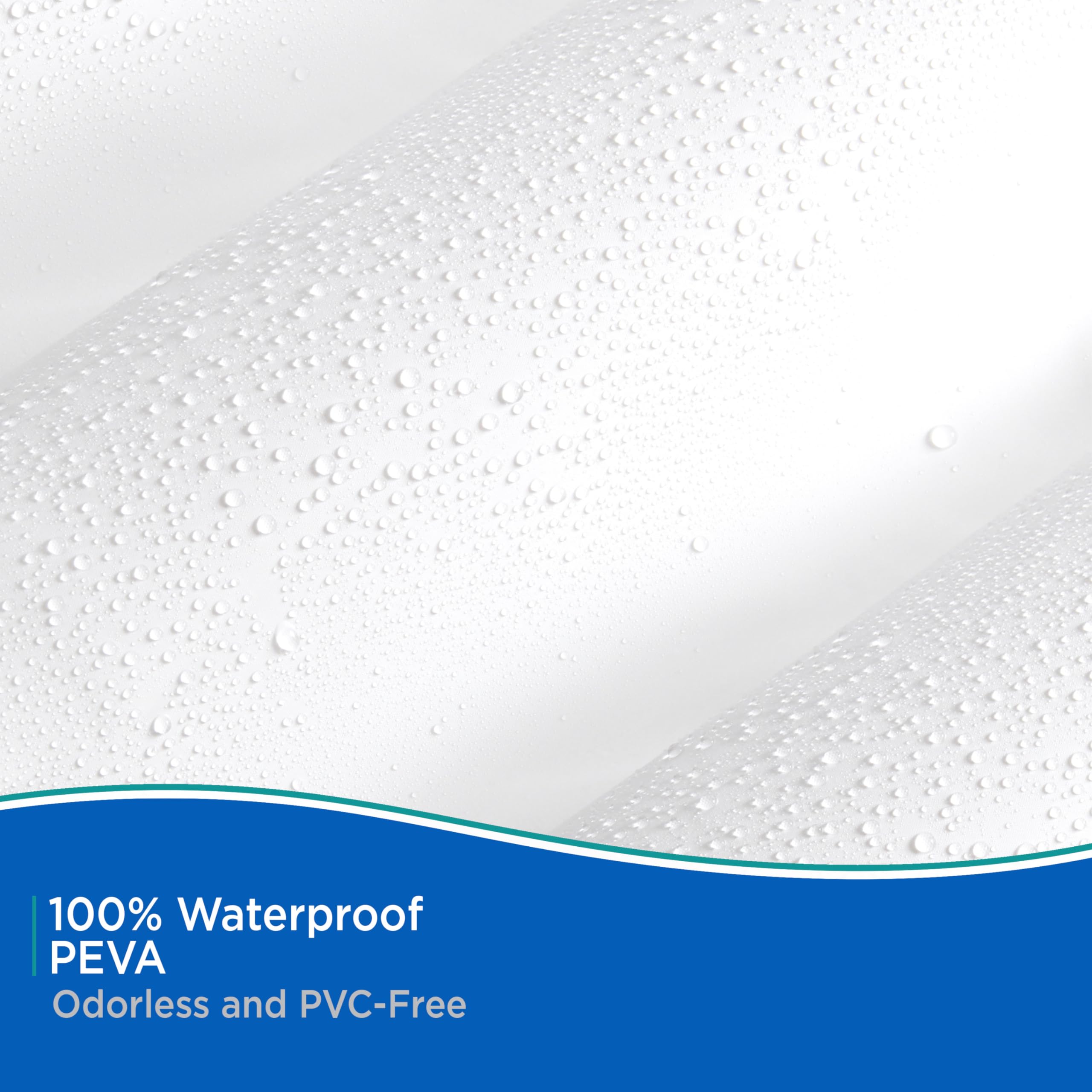 Kenney KN61469 Medium Weight 5 Gauge Extra Long Waterproof PEVA Shower Curtain Liner with Rust-Resistant Metal Grommets and Weighted Magnetic Hem for Bathroom, 70" W x 78" H, White - Image 5