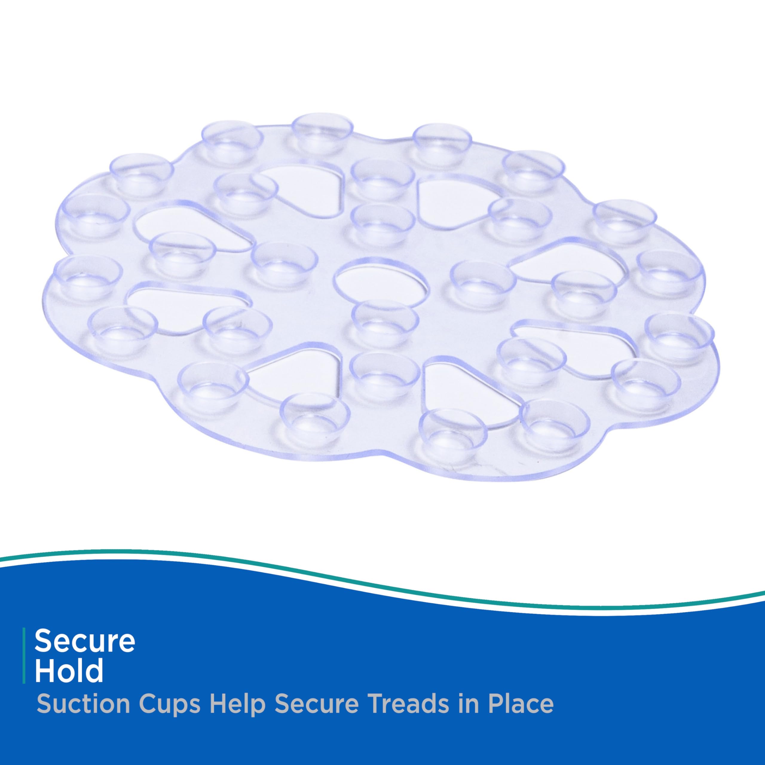Kenney KN61549 Vinyl Bath Treads with Suction Cups for Use Inside the Bathroom Shower, 5" L x 5" W, Clear - Image 5