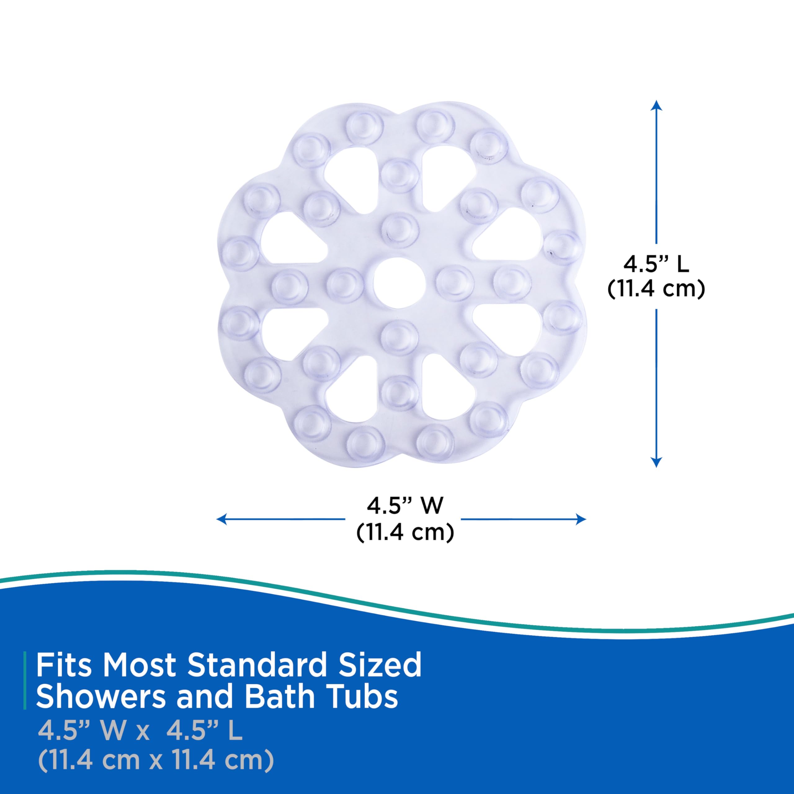 Kenney KN61549 Vinyl Bath Treads with Suction Cups for Use Inside the Bathroom Shower, 5" L x 5" W, Clear - Image 6