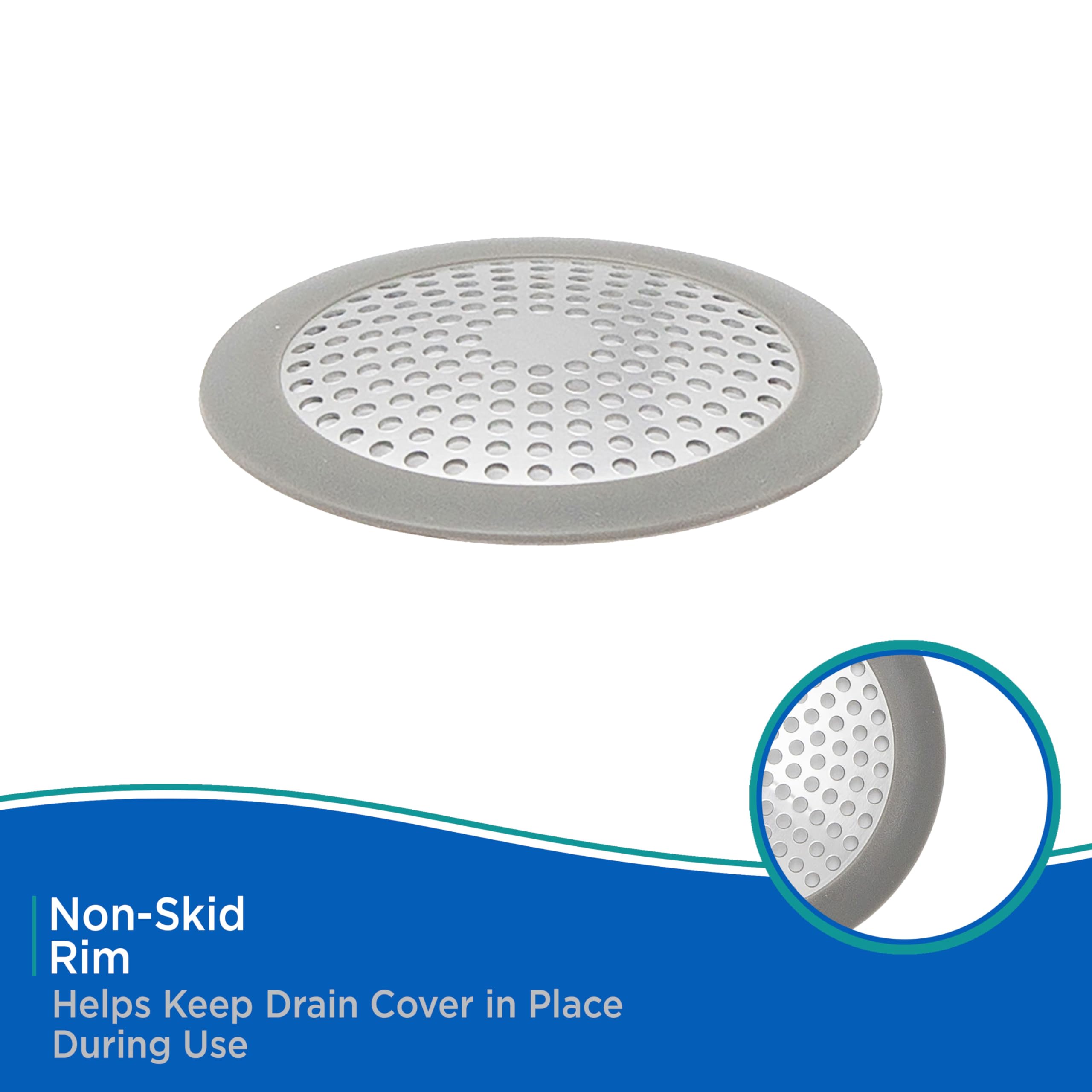 Kenney KN61560 Rust-Proof Bathtub and Shower Drain Cover, Helps Prevent Clogged Drains in Kitchen, Industrial Sinks, or Shower, 2.8" W x 2.8" H, Silver - Image 5