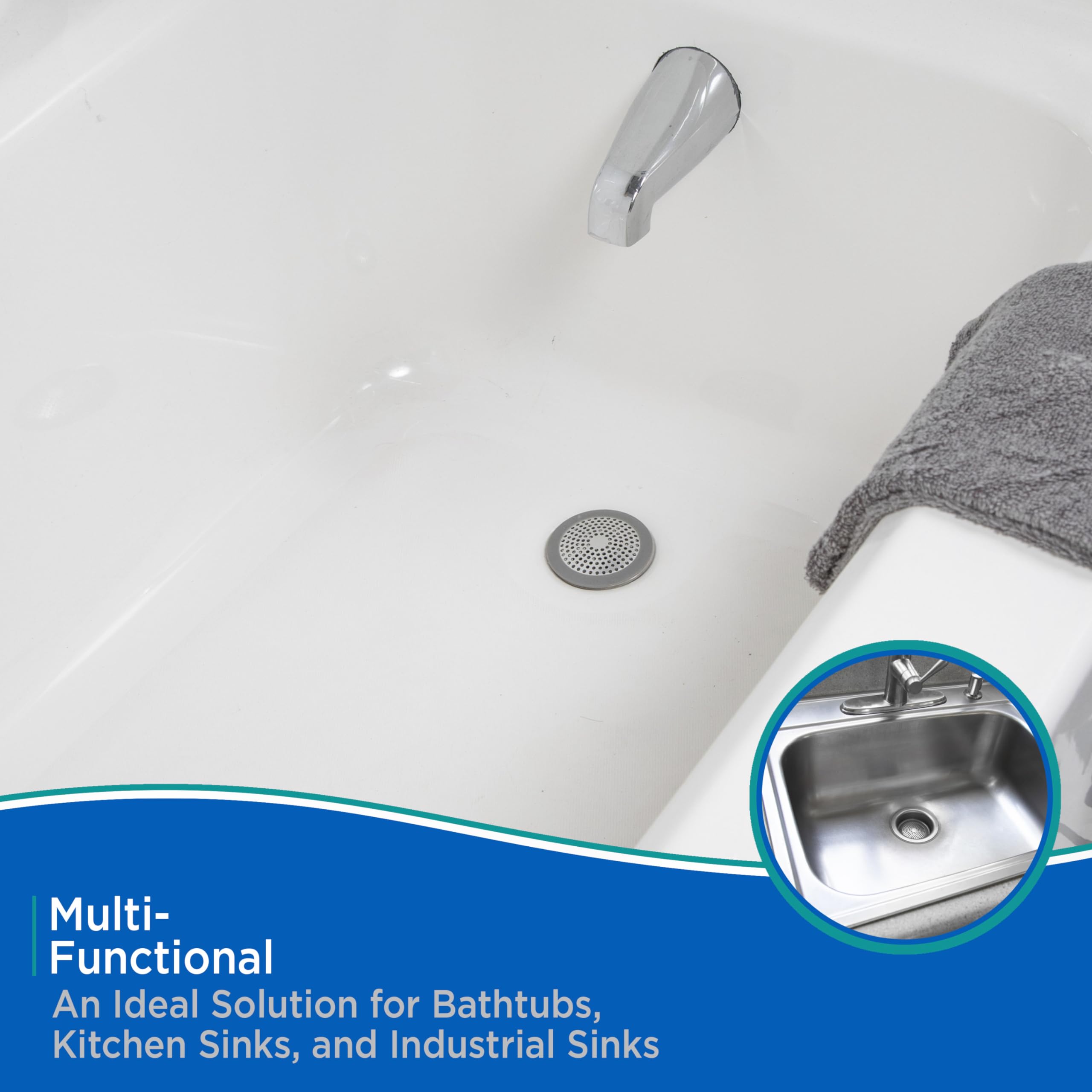 Kenney KN61560 Rust-Proof Bathtub and Shower Drain Cover, Helps Prevent Clogged Drains in Kitchen, Industrial Sinks, or Shower, 2.8" W x 2.8" H, Silver - Image 6