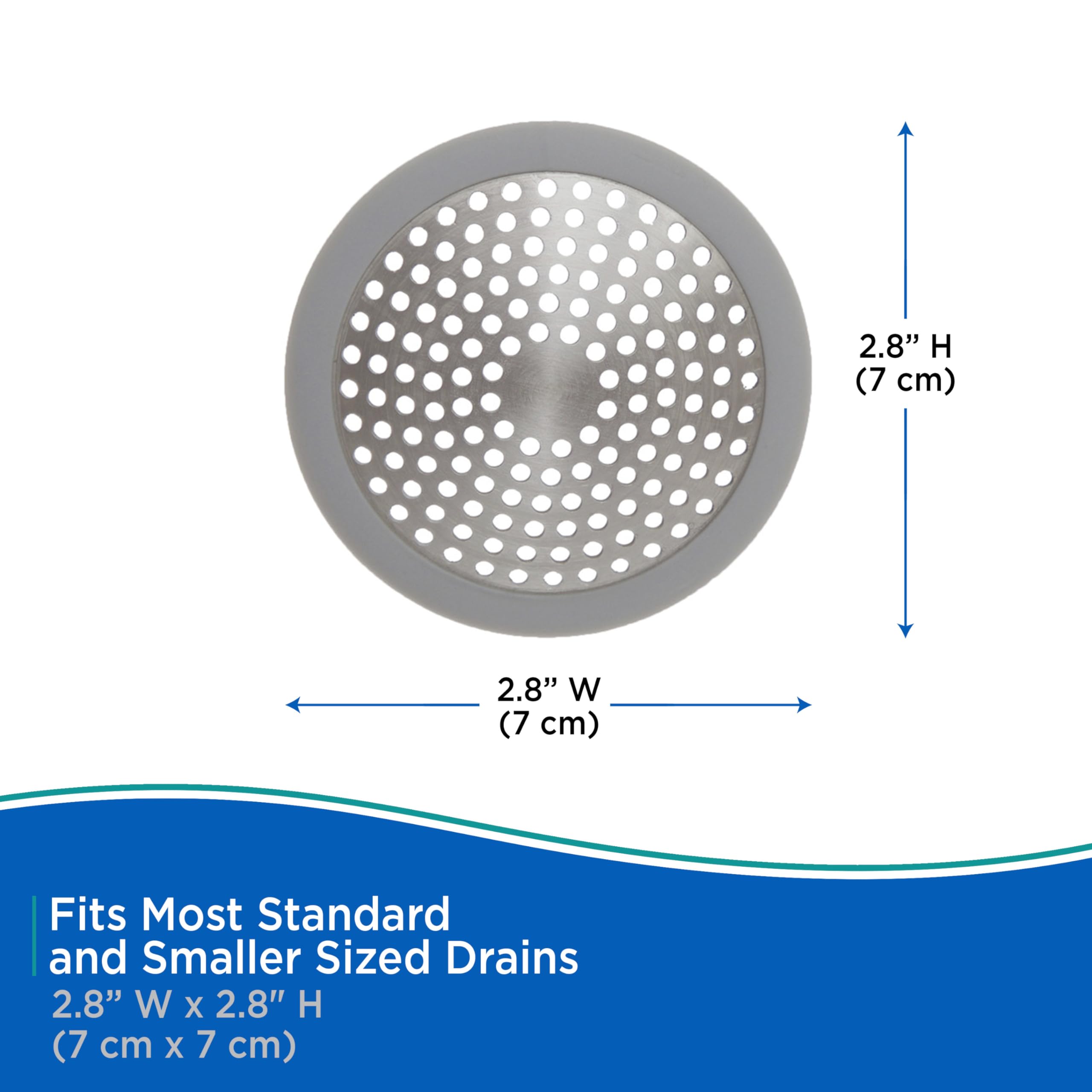 Kenney KN61560 Rust-Proof Bathtub and Shower Drain Cover, Helps Prevent Clogged Drains in Kitchen, Industrial Sinks, or Shower, 2.8" W x 2.8" H, Silver - Image 7