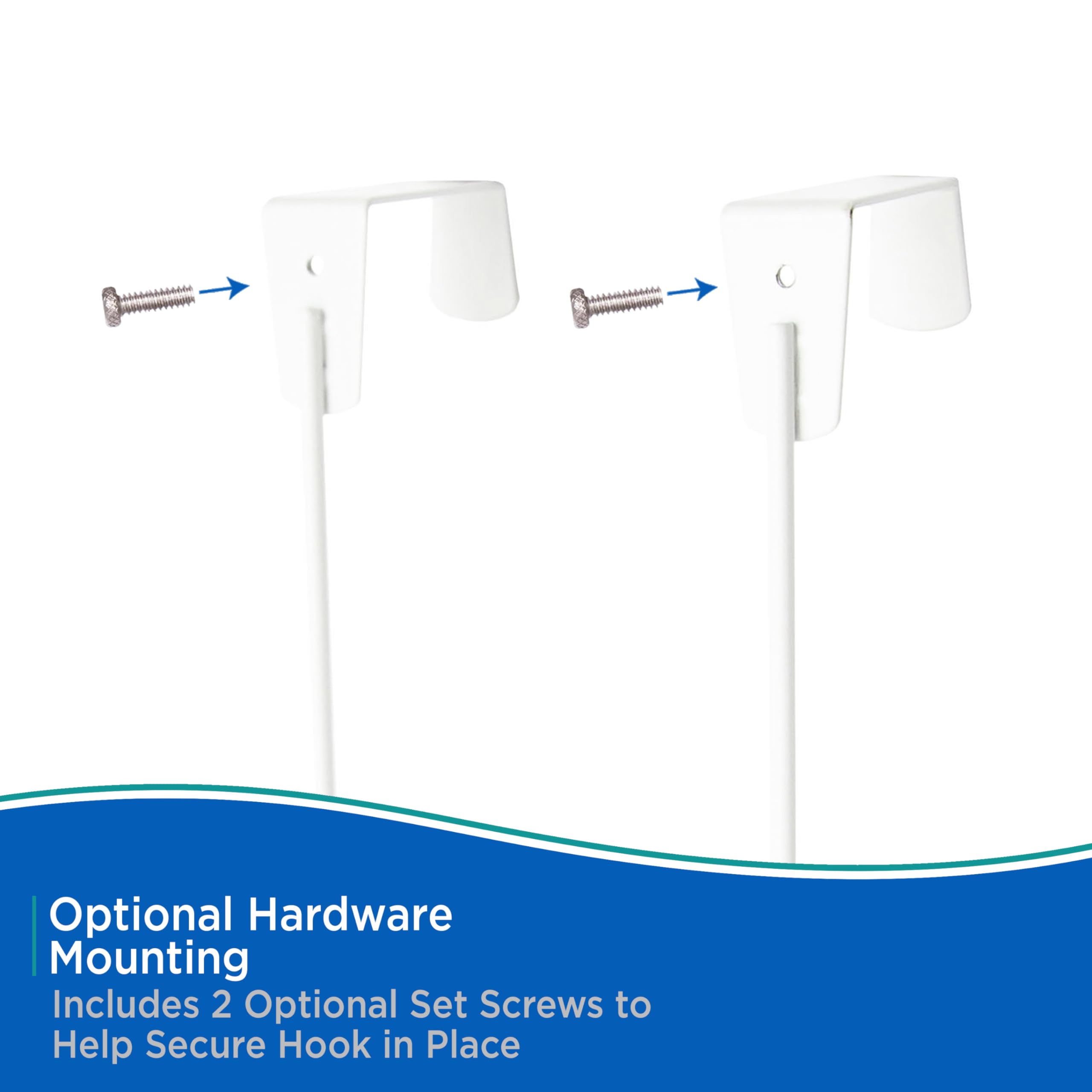 Kenney KN61581 Over the Door Hanging 8-Prong Storage Hook for Hanging Towels or Coats on the Back of the Door in Bathroom or Bedroom, White - Image 5