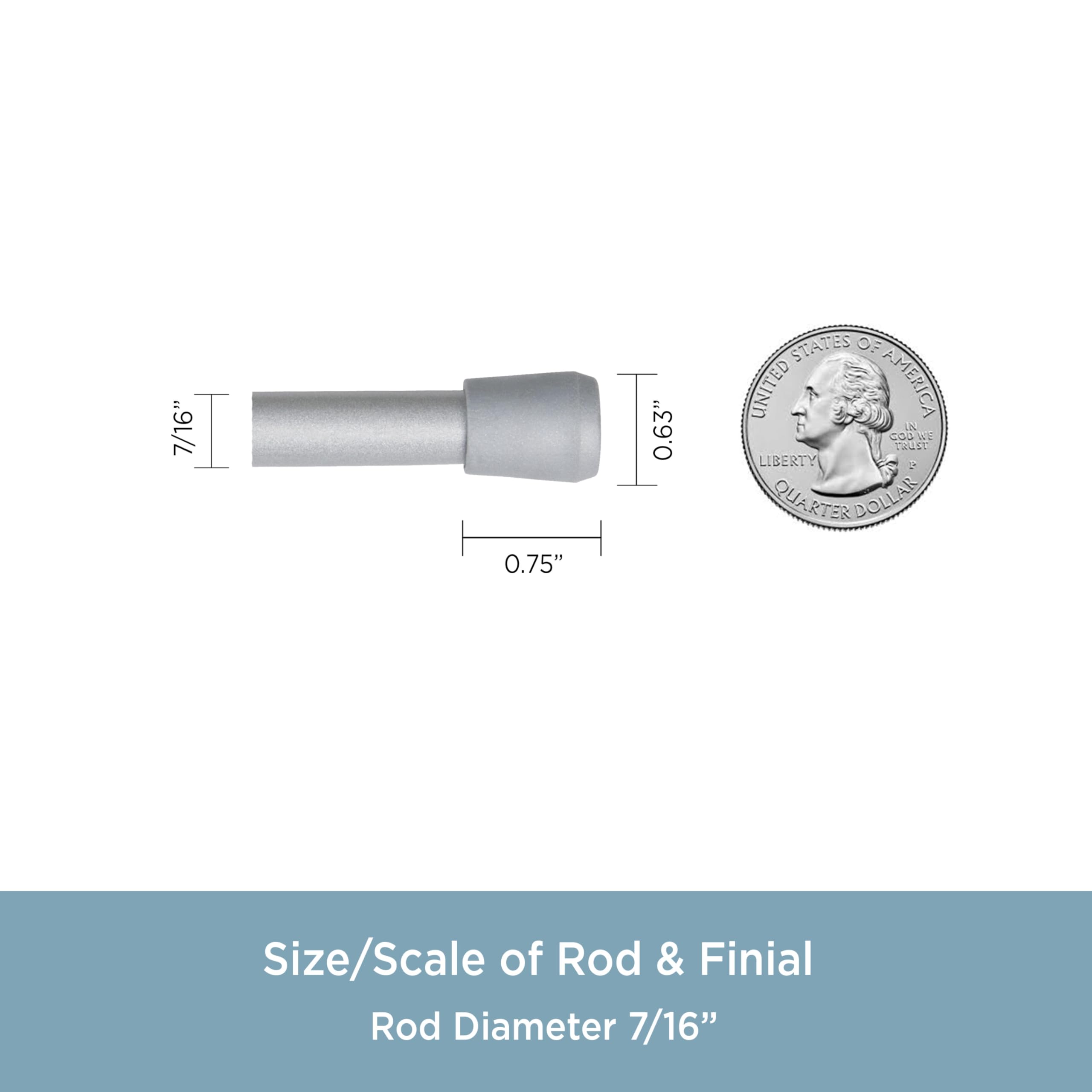 Kenney KN631/9 Strafford Spring Tension Rod, 28 inches to 48 inches, Pewter - Image 4