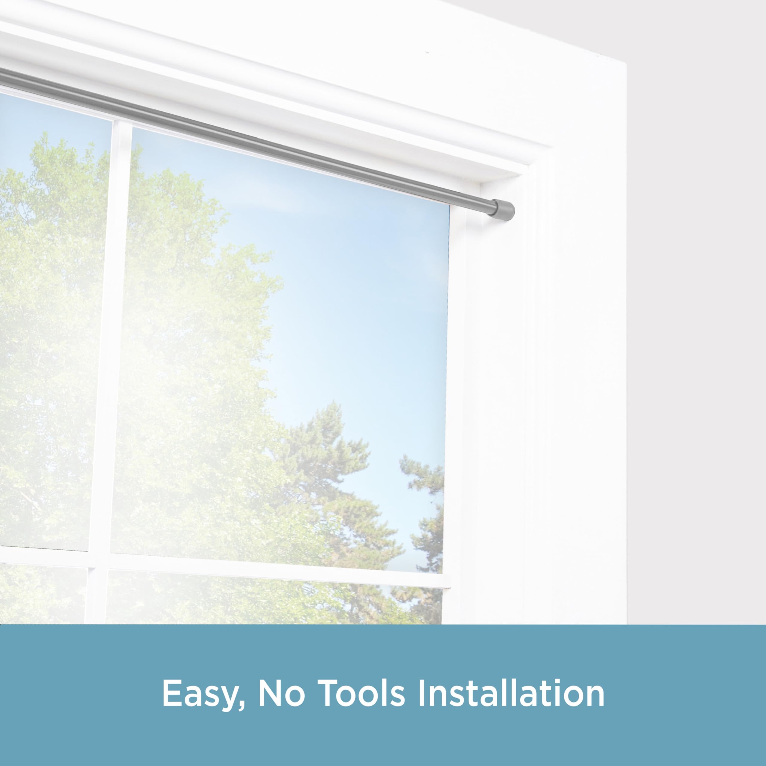 Kenney KN631/9 Strafford Spring Tension Rod, 28 inches to 48 inches, Pewter - Image 6