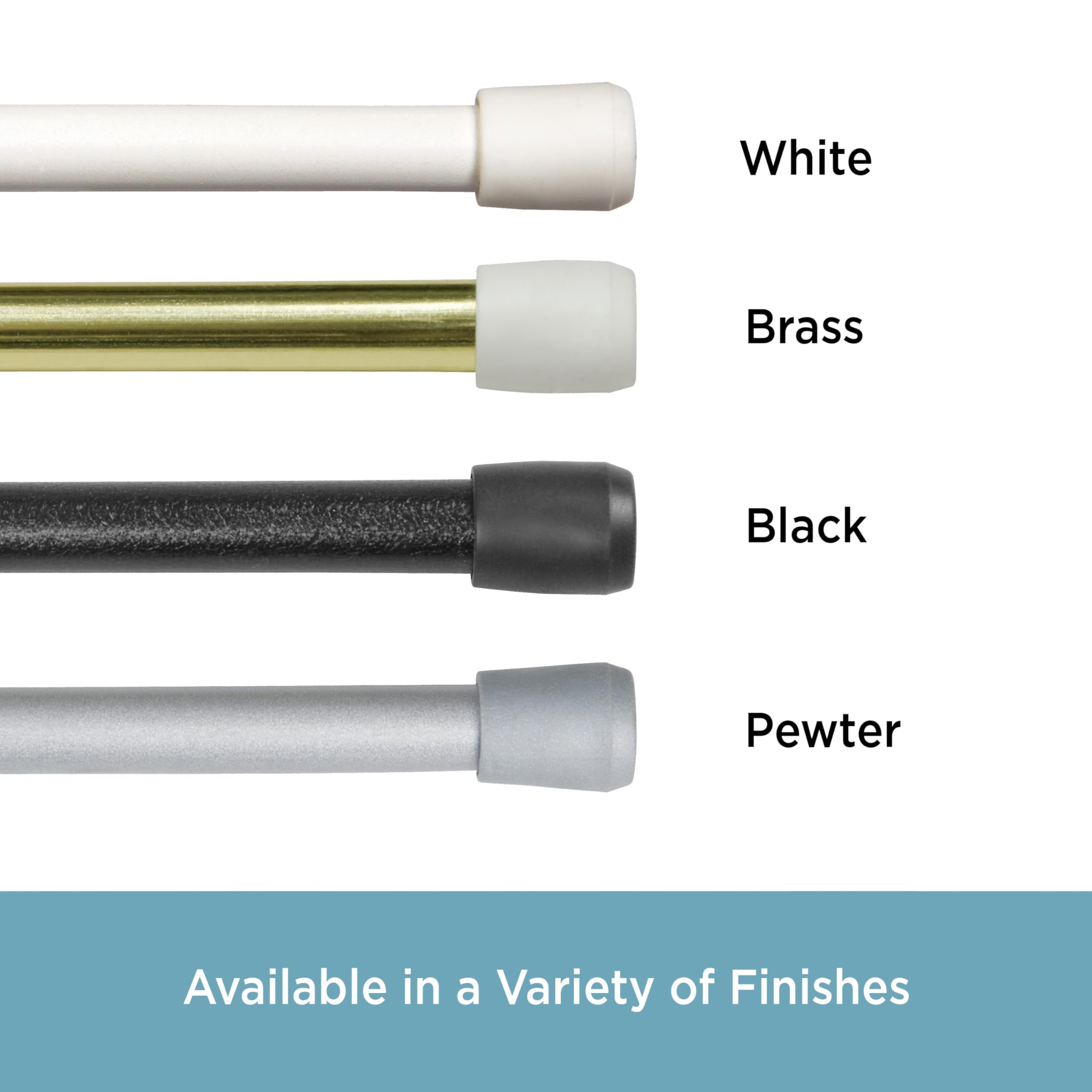 Kenney KN631/9 Strafford Spring Tension Rod, 28 inches to 48 inches, Pewter - Image 7