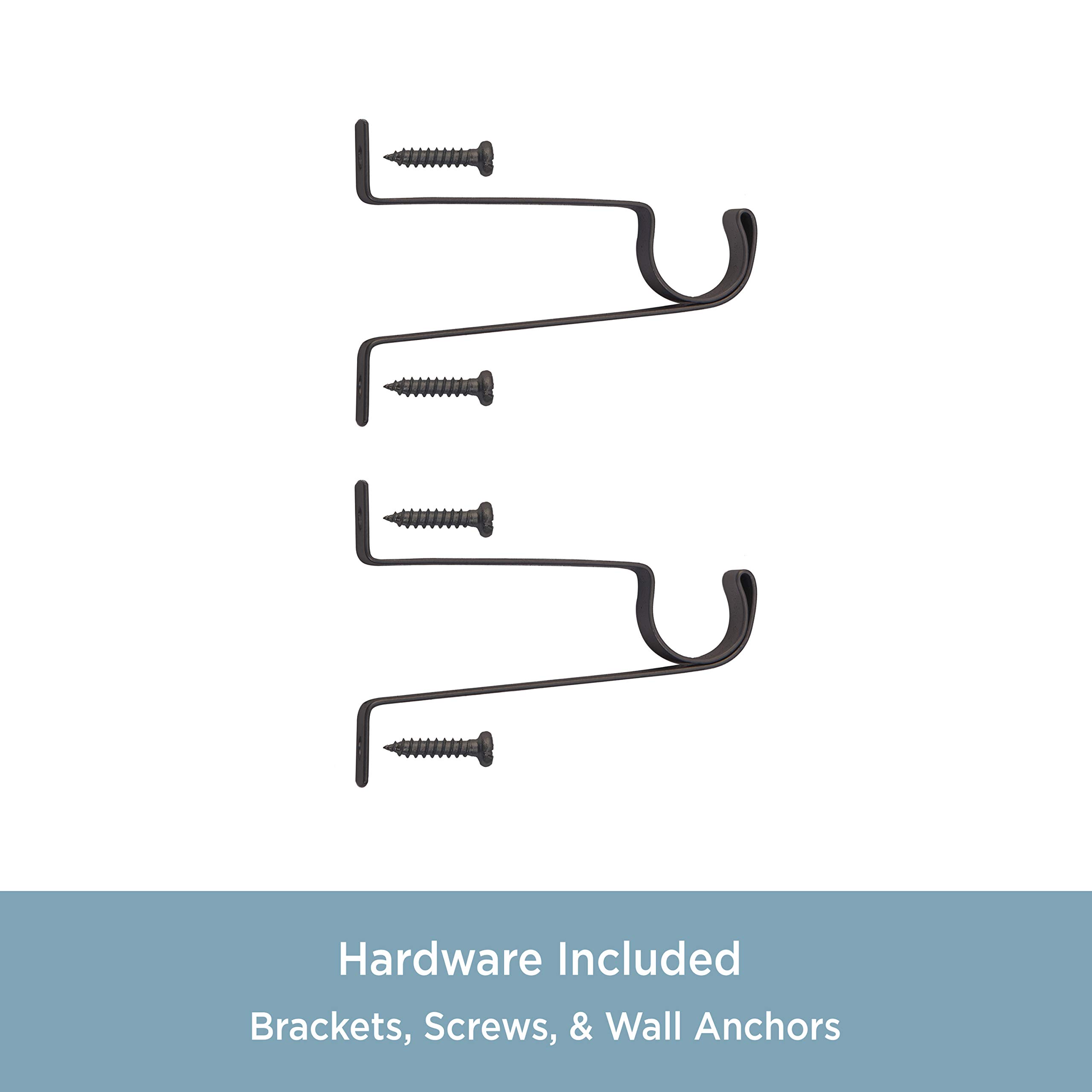 Kenney KN65260 Valencia Large Plastic Scroll End Standard Decorative Window Curtain Rod, 28-48" Adjustable Length, Chocolate Finish, 5/8" Diameter Steel Tube - Image 6