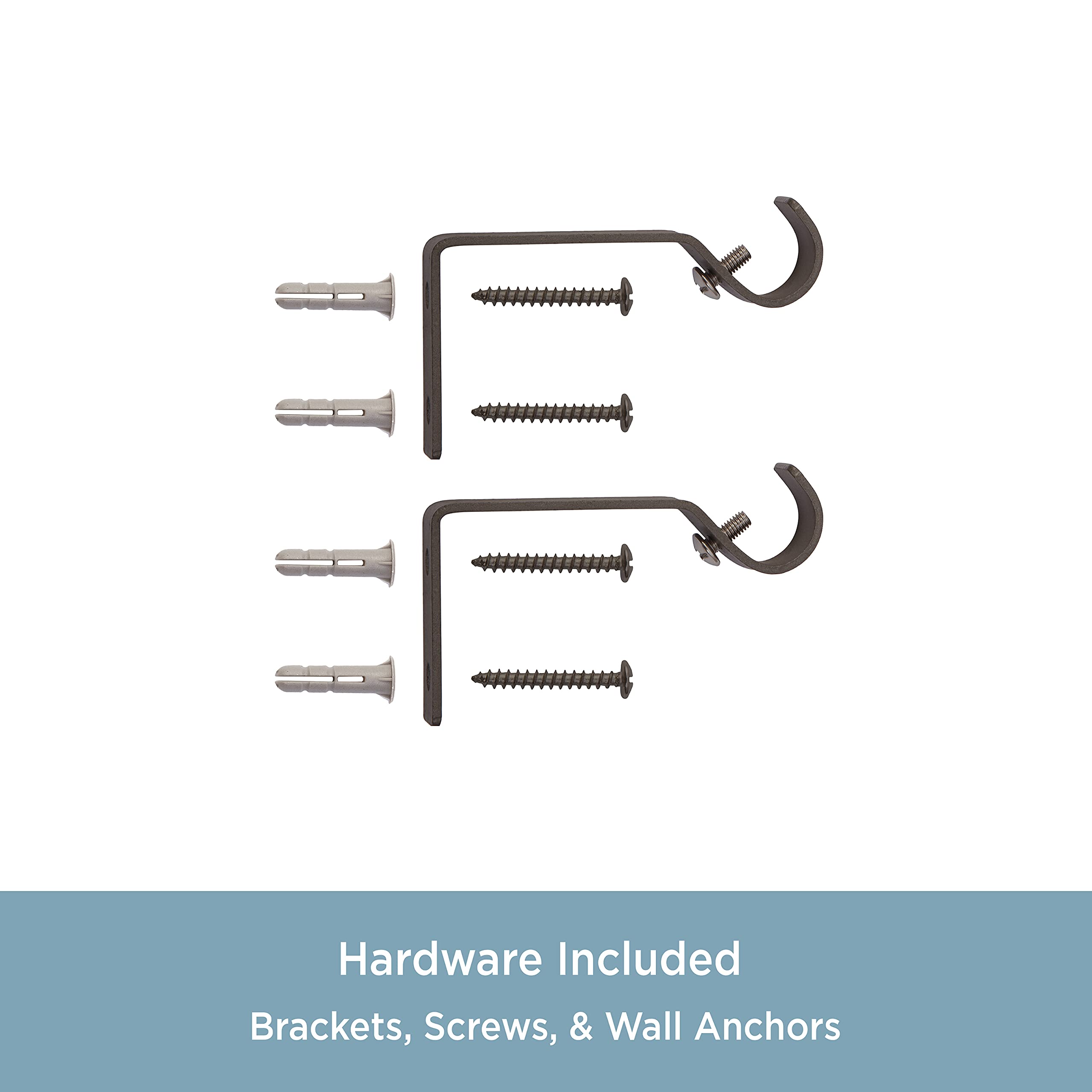 Kenney KN71867 Lennon Knob End Standard Decorative Window Curtain Rod, 28-48" Adjustable Length, Weathered Brown Finish, 5/8" Diameter Steel Tube - Image 5