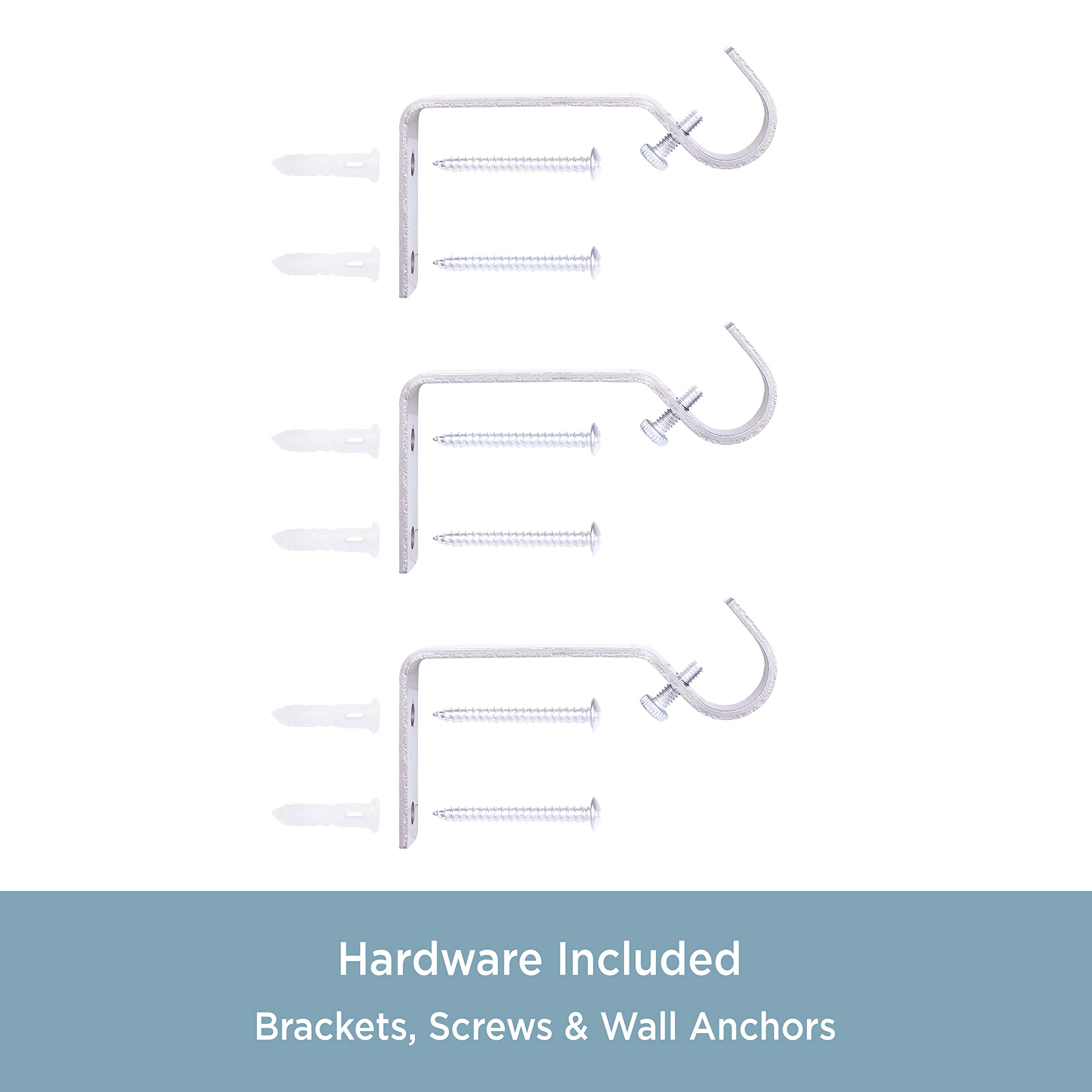 Kenney KN71870 Phoenix Knob End Standard Decorative Window Curtain Rod, 48-86" Adjustable Length, Brushed Nickel Finish, 5/8" Diameter Steel Tube - Image 5