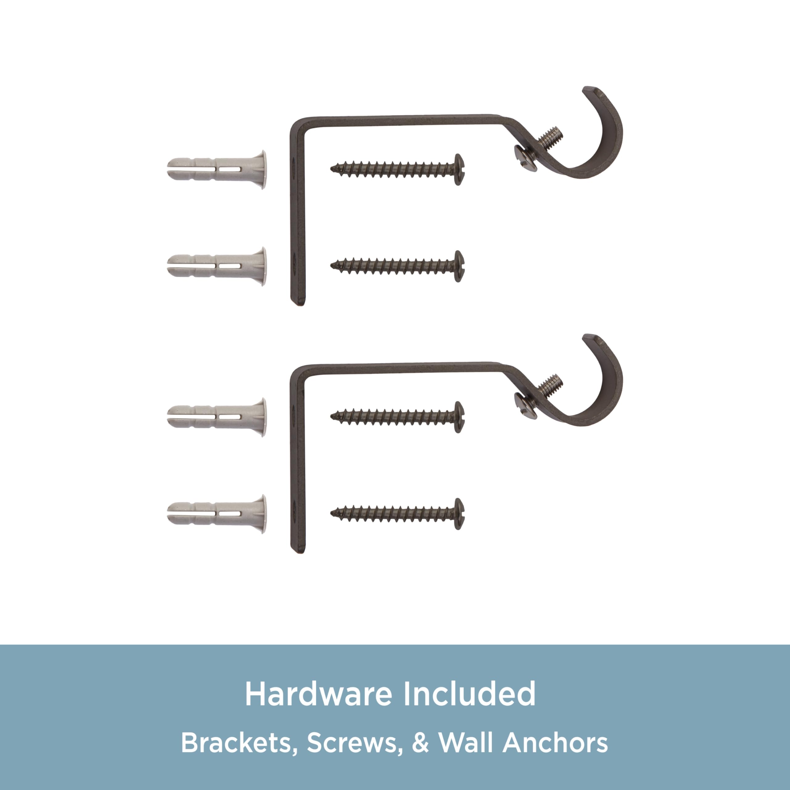 Kenney KN75798 Woven Ball End Standard Decorative Window Curtain Rod, 28-48" Adjustable Length, Weathered Brown Finish, 5/8" Diameter Steel Tube - Image 5