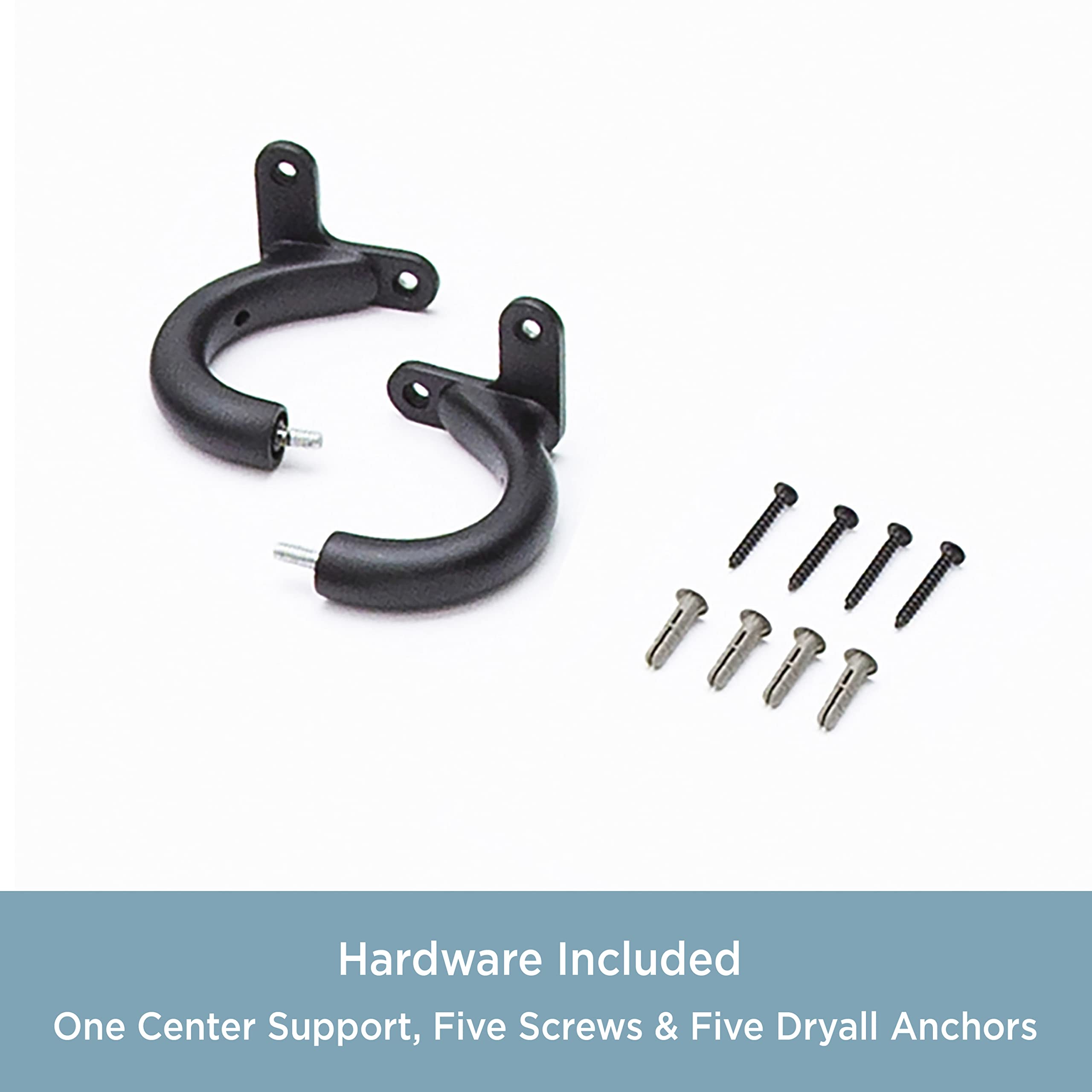 Kenney KN79256 Curved Blackout Room Darkening Wrap Around Curtain Rod, 28-48" Adjustable Length, Black Finish, 3/4" Diameter Steel Tube - Image 5