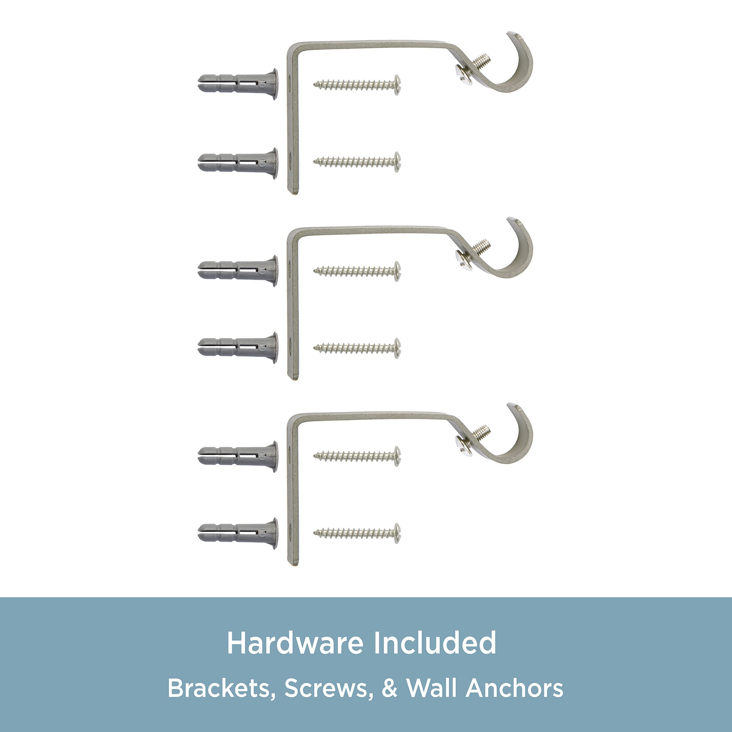 Kenney KN80102 Mercer Ball End Standard Decorative Window Curtain Rod, 36-66" Adjustable Length, Brushed Nickel Finish, 3/4" Diameter Steel Tube - Image 5