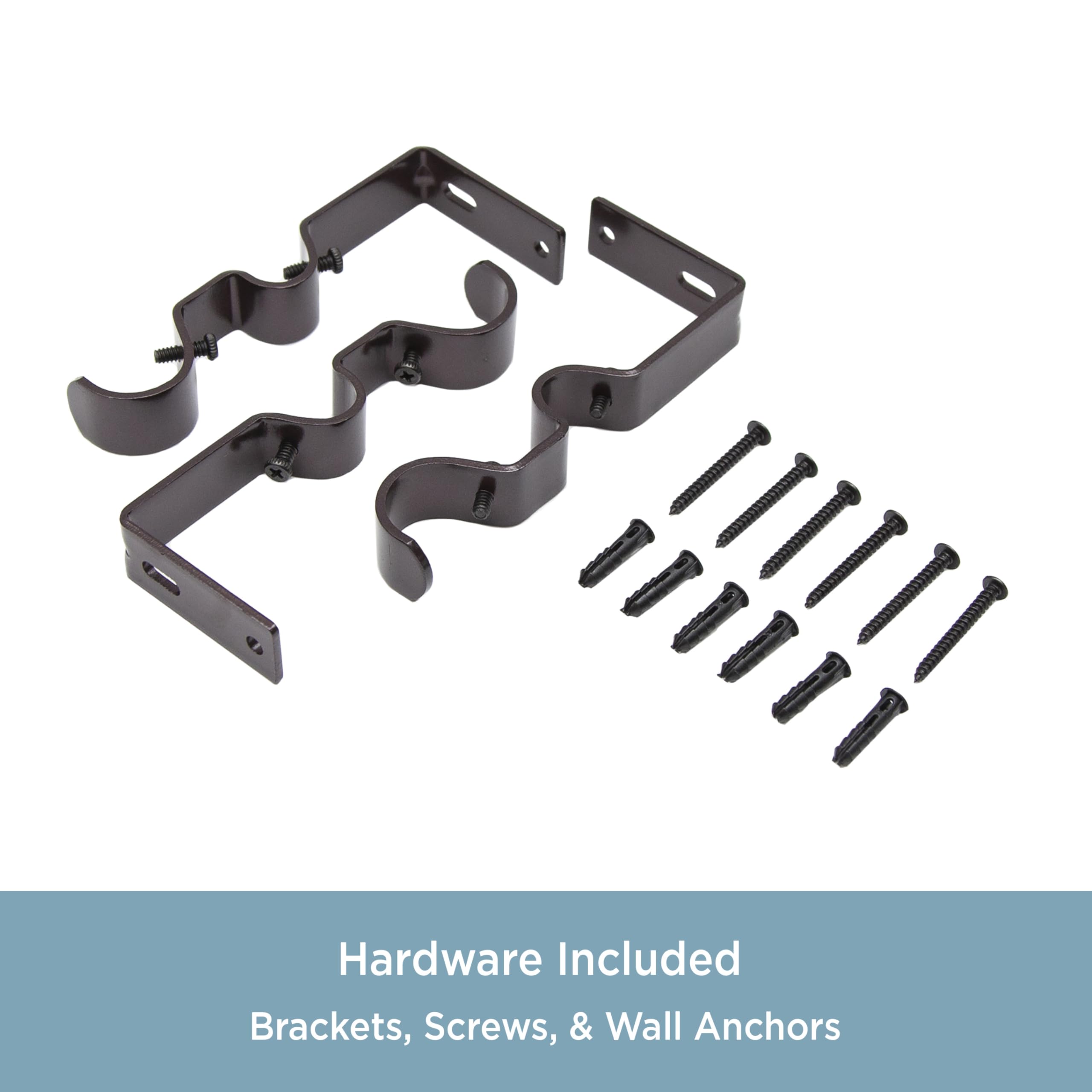 Kenney KN85062 Hamlin Ball End Standard Decorative Window Double Curtain Rod, 66-120" Adjustable Length, Weathered Brown Finish, 1" Diameter Steel Tube - Image 5