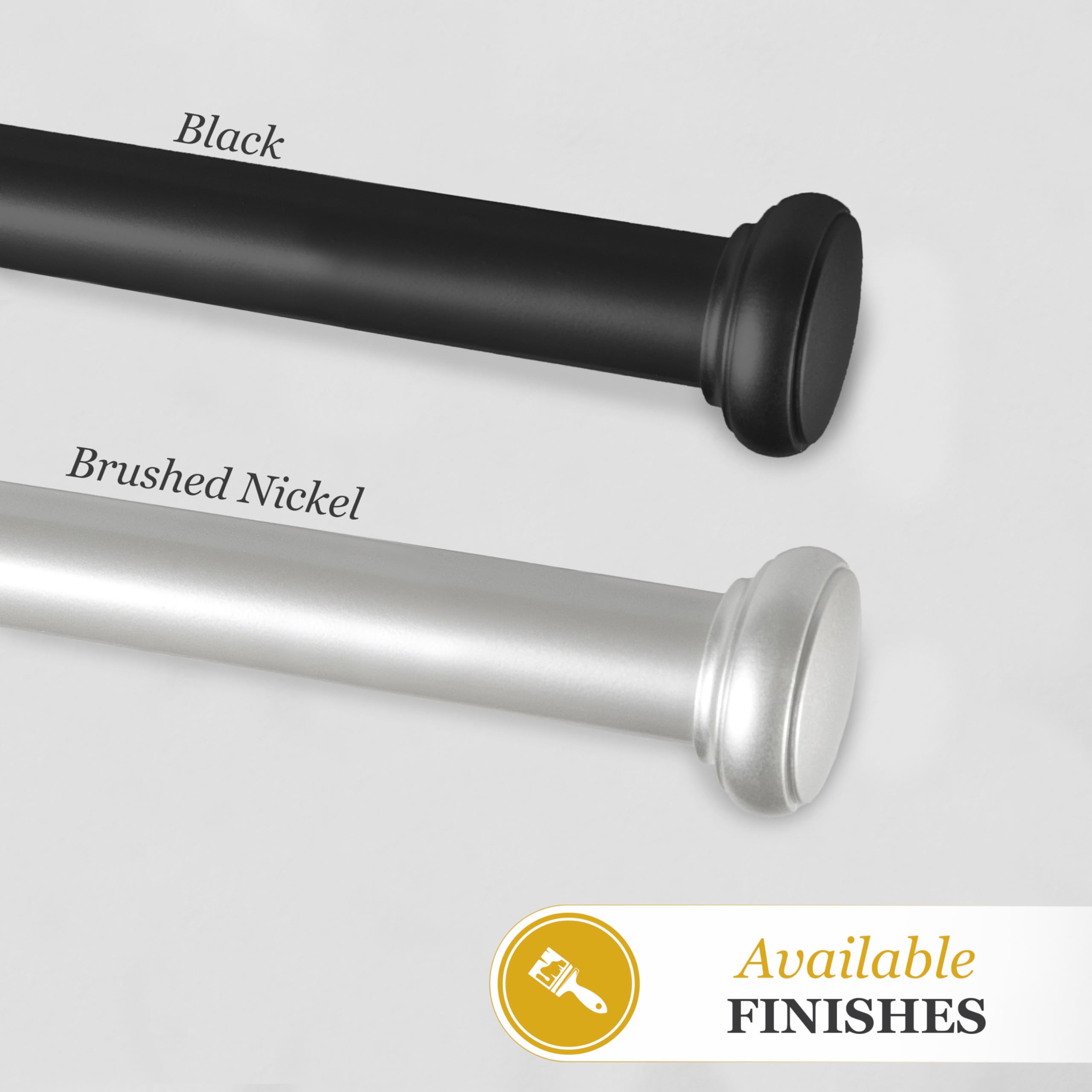 Kenney KN90001 1" Weaver Indoor/Outdoor Rust-Resistant Curtain Rod, 72-144", Black - Image 8