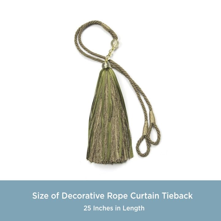 Kenney KN99807 Decorative 28.5" Beaded Rope Tassel Tieback for Curtains and Drapes, 1-Pack, Sage - Image 4
