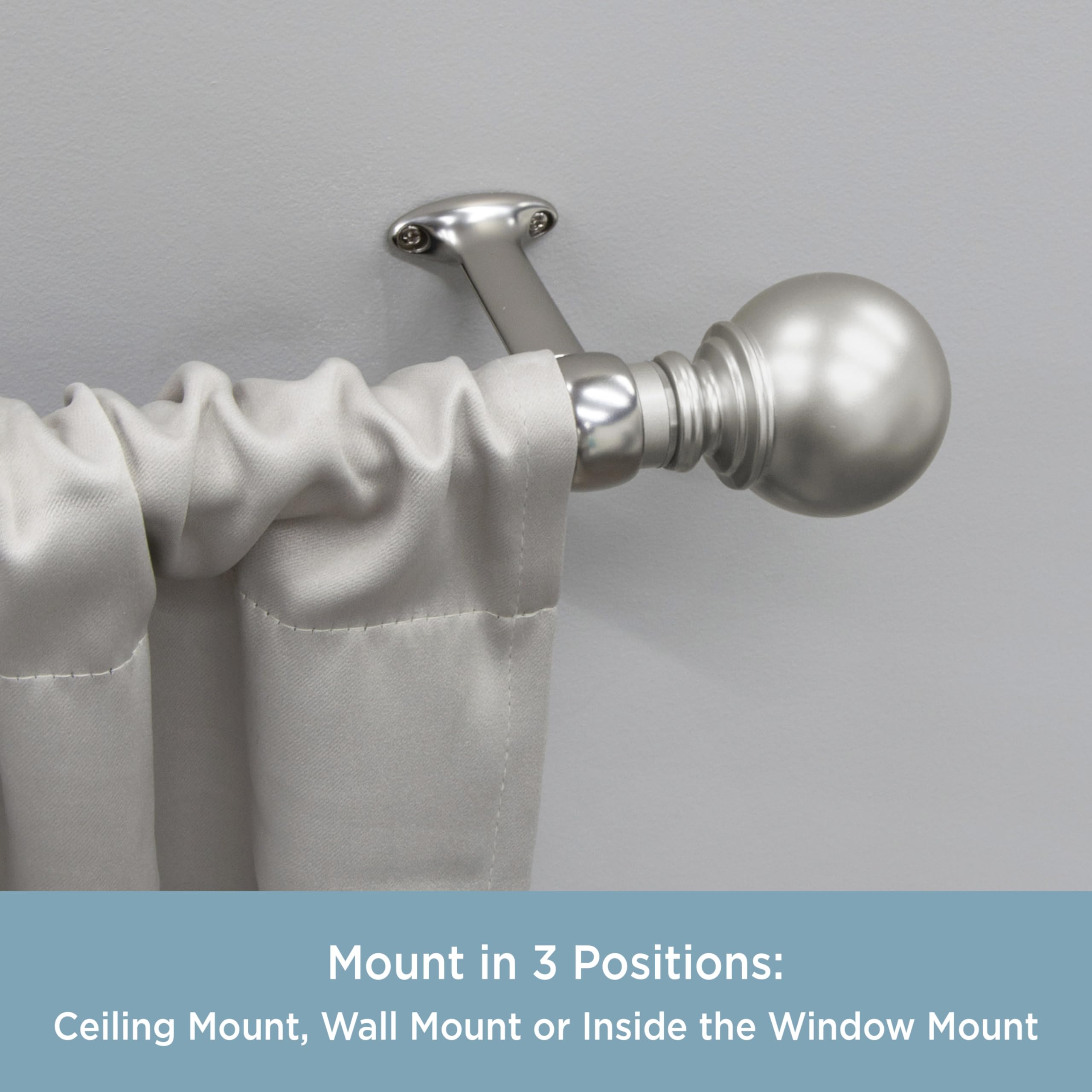 Kenney KNL85172 Universal Bracket for Ceiling, Wall or End Mounting, Satin Nickel, 2-Pack - Image 3