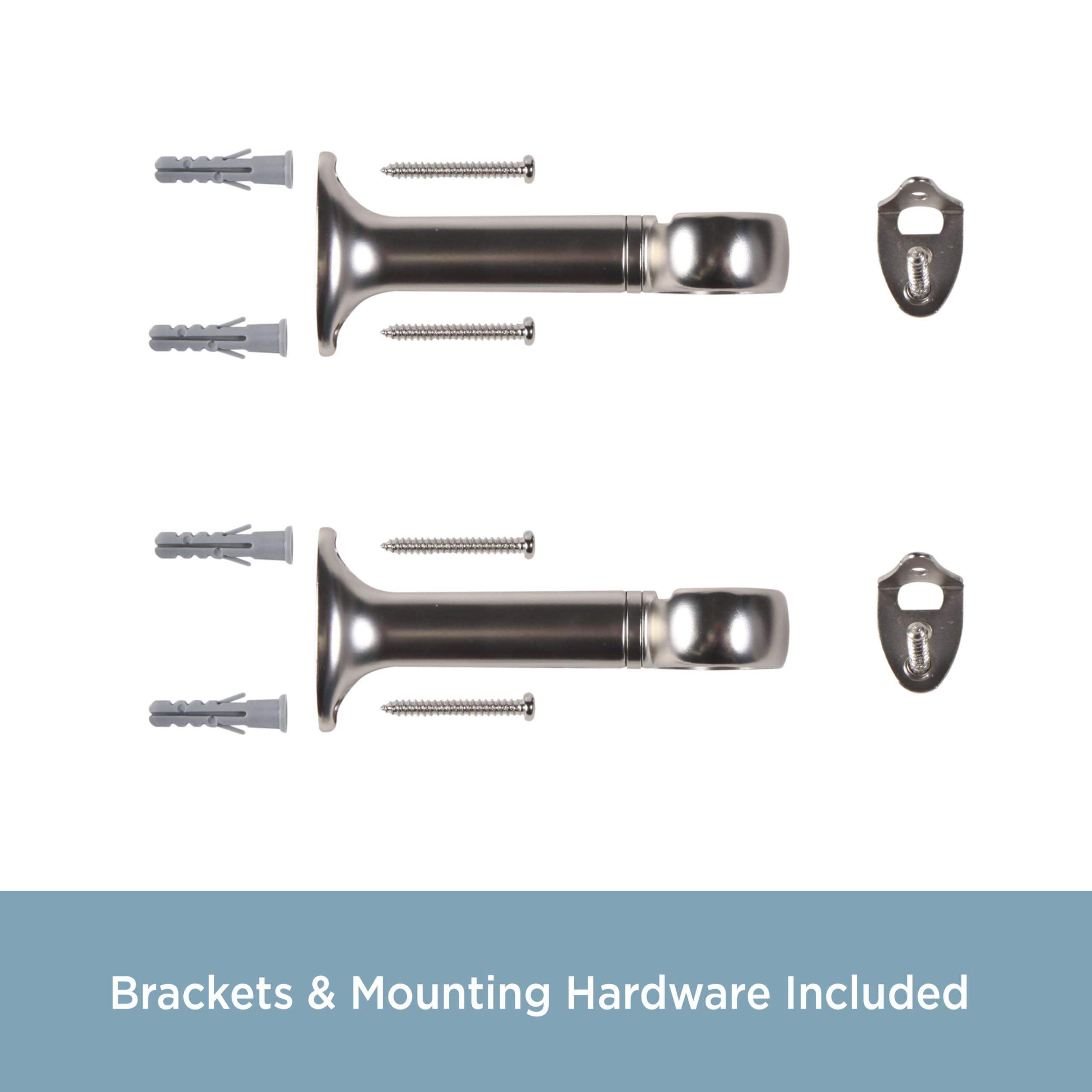 Kenney KNL85172 Universal Bracket for Ceiling, Wall or End Mounting, Satin Nickel, 2-Pack - Image 5