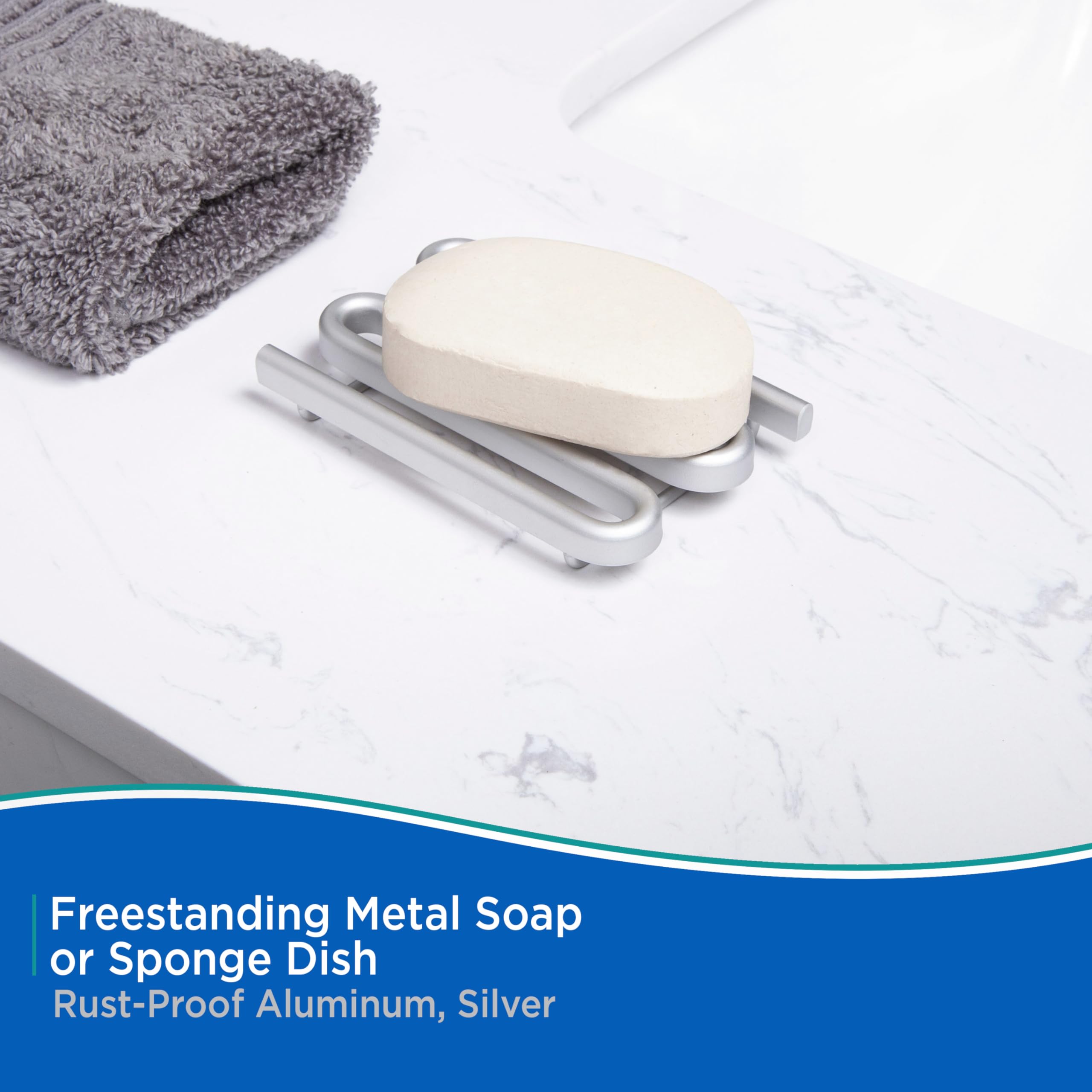 Kenney® Metal Soap Dish, Matte Gray - Image 3