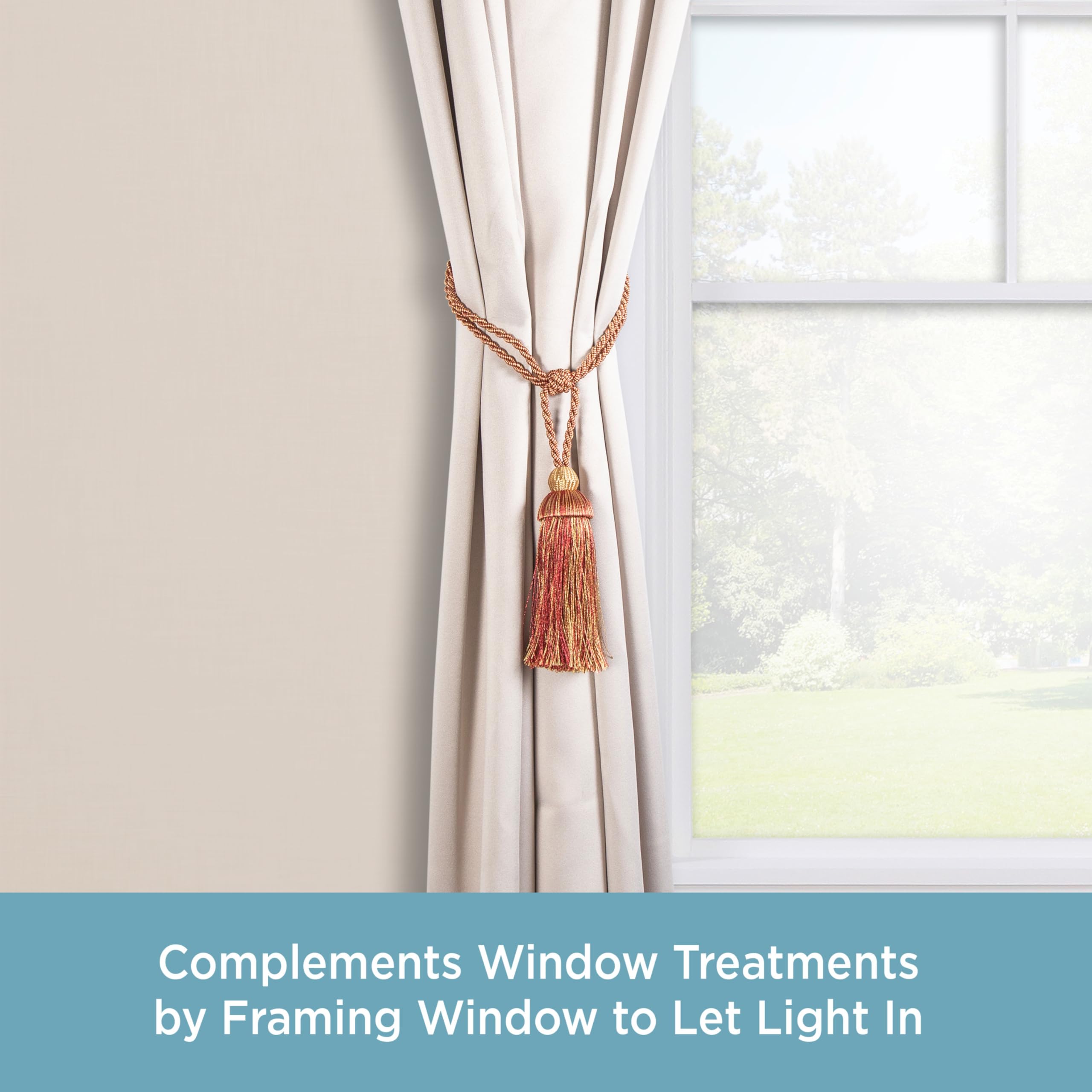 KENNEY MFG KN99708 Curtain Tieback (2 Pack), 23/1/2", Burgundy - Image 3