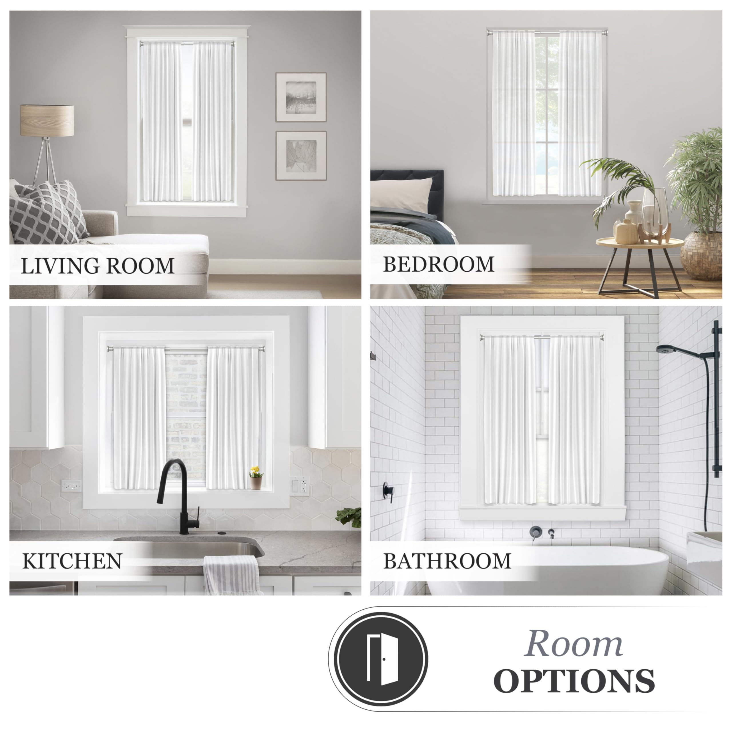 Kenney Nicholas Twist & Fit No Tools Tension Curtain Rod, 48 to 84 Inches, Brushed Nickel Silver Extendable, Easy Install - Image 7