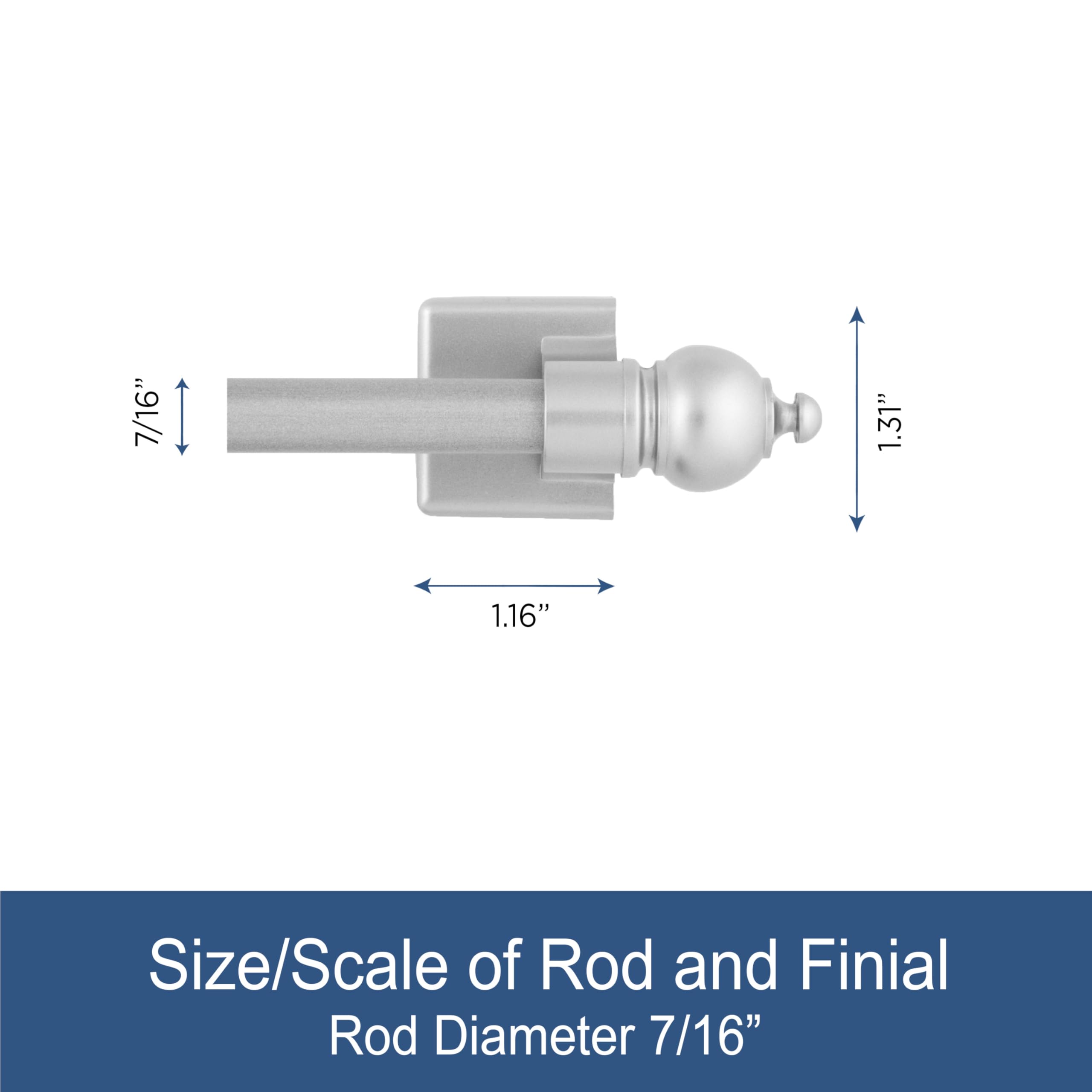 Kenney Sheridan 7/16" Adjustable Multi-Use Magnetic Drapery Rod - Image 3
