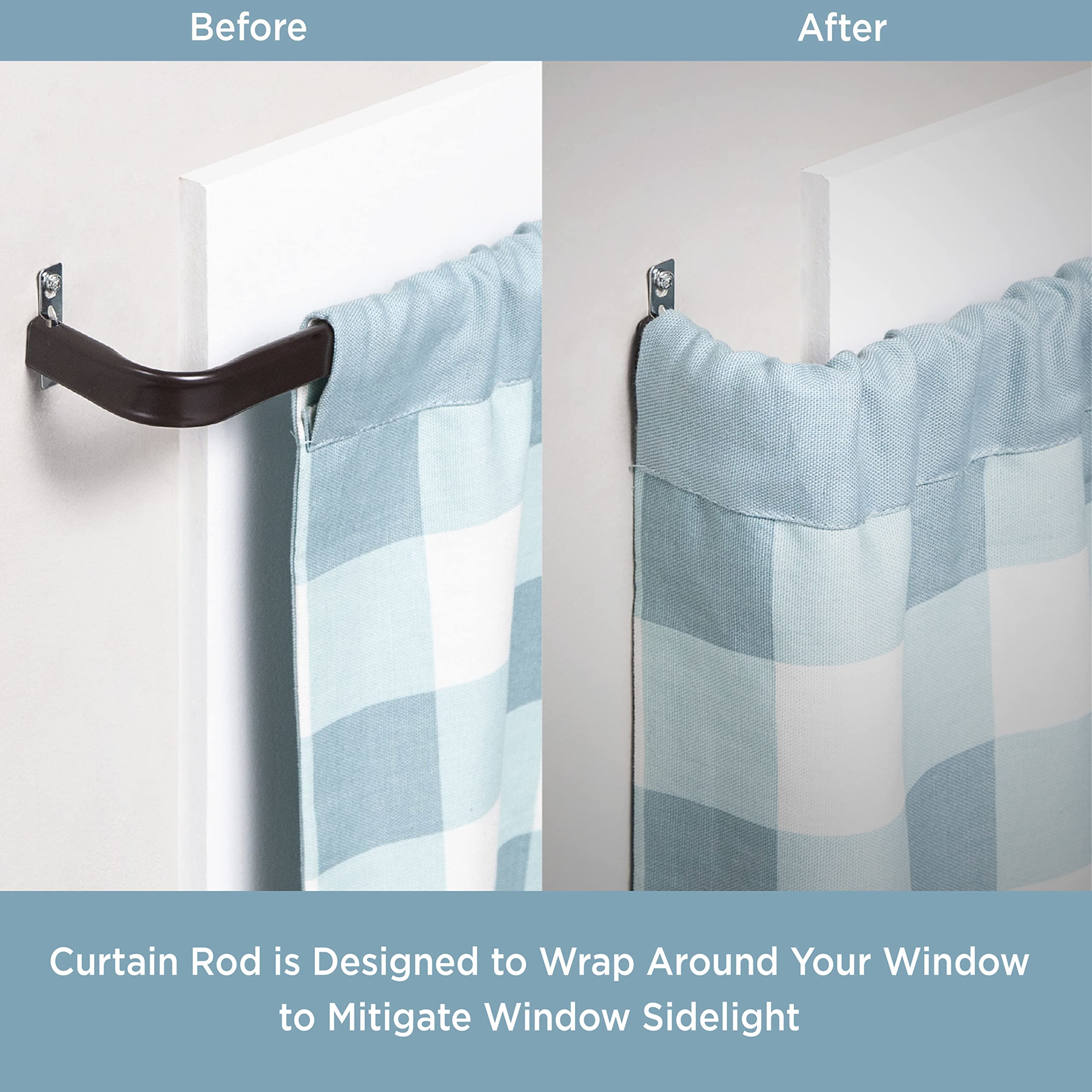 Kenney Single Curtain Rod, 48 to 86-Inch, Espresso - Image 3