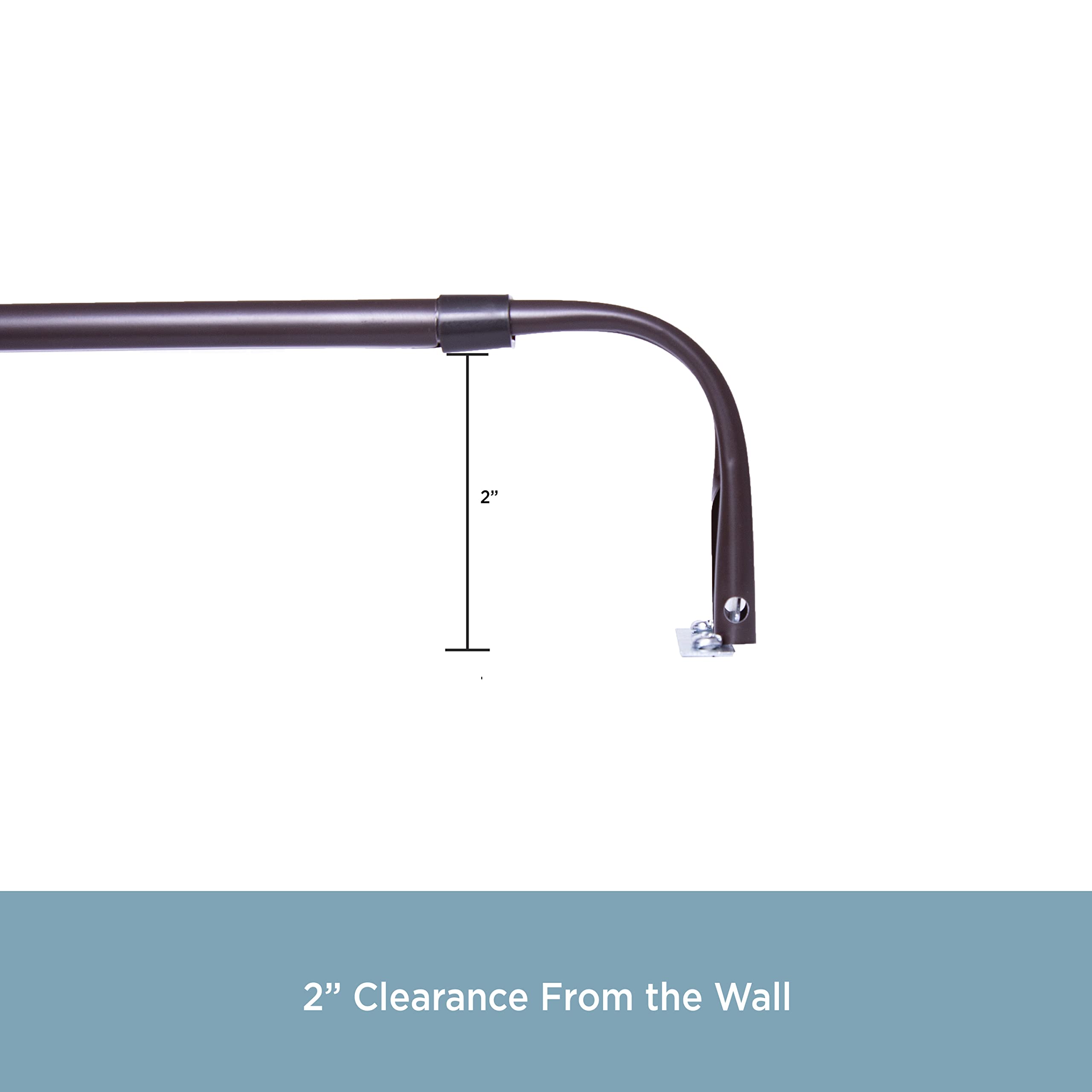 Kenney Single Curtain Rod, 48 to 86-Inch, Espresso - Image 4