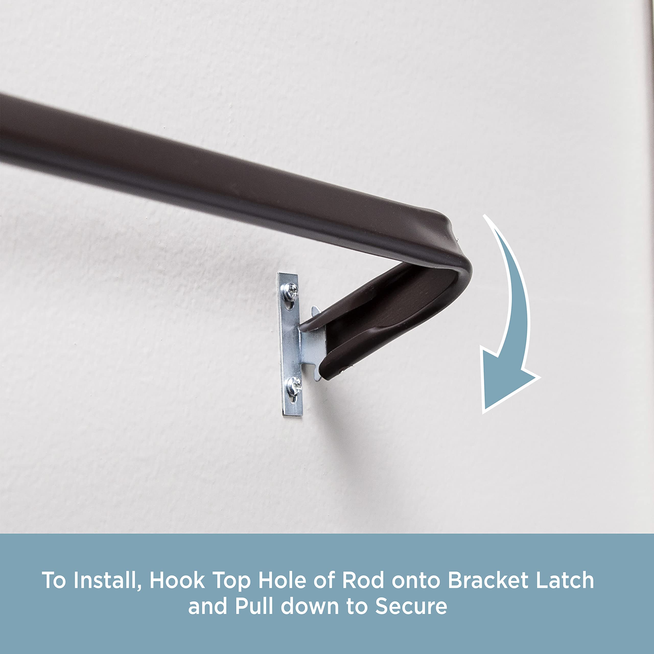 Kenney Single Curtain Rod, 48 to 86-Inch, Espresso - Image 6