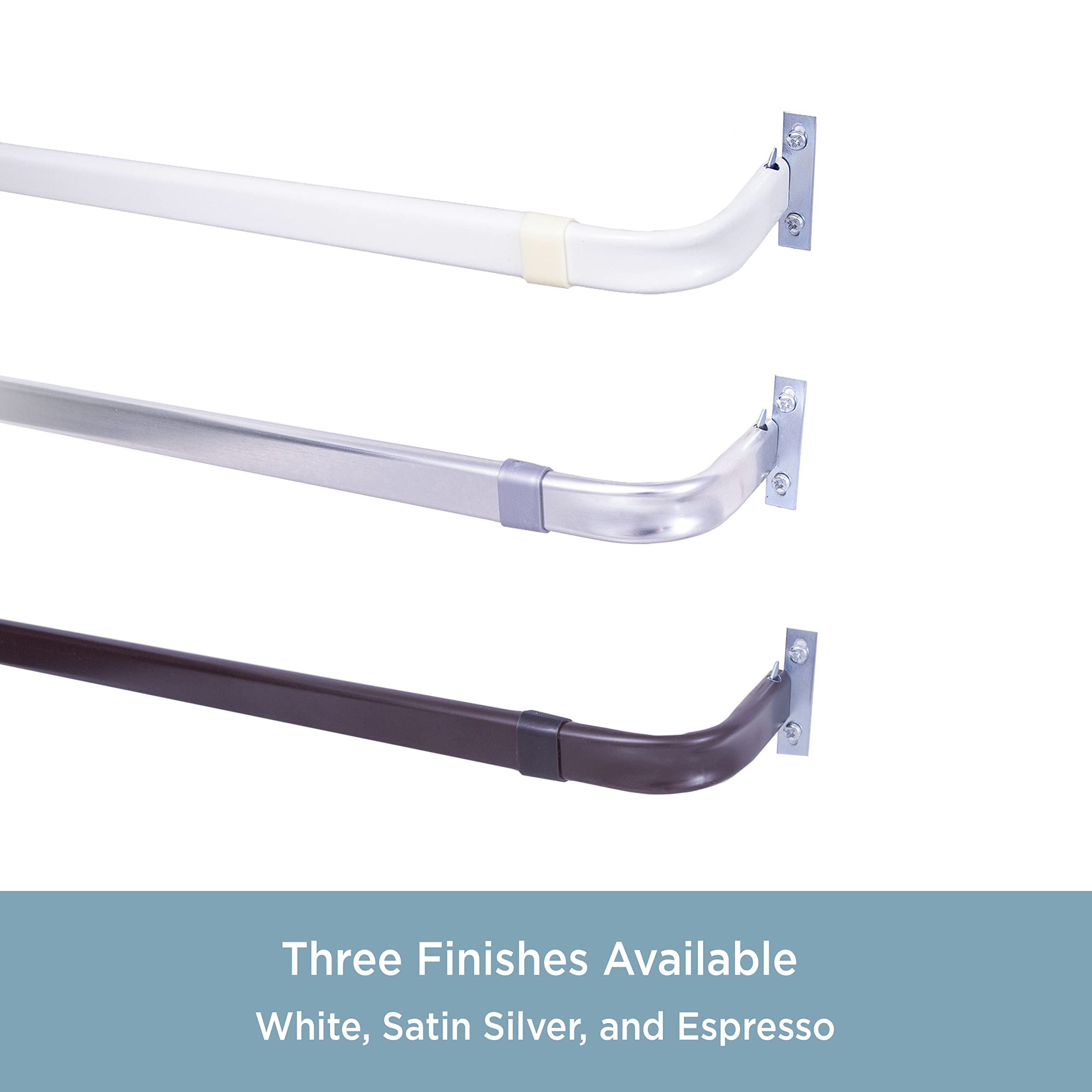 Kenney Single Curtain Rod, 48 to 86-Inch, Espresso - Image 8