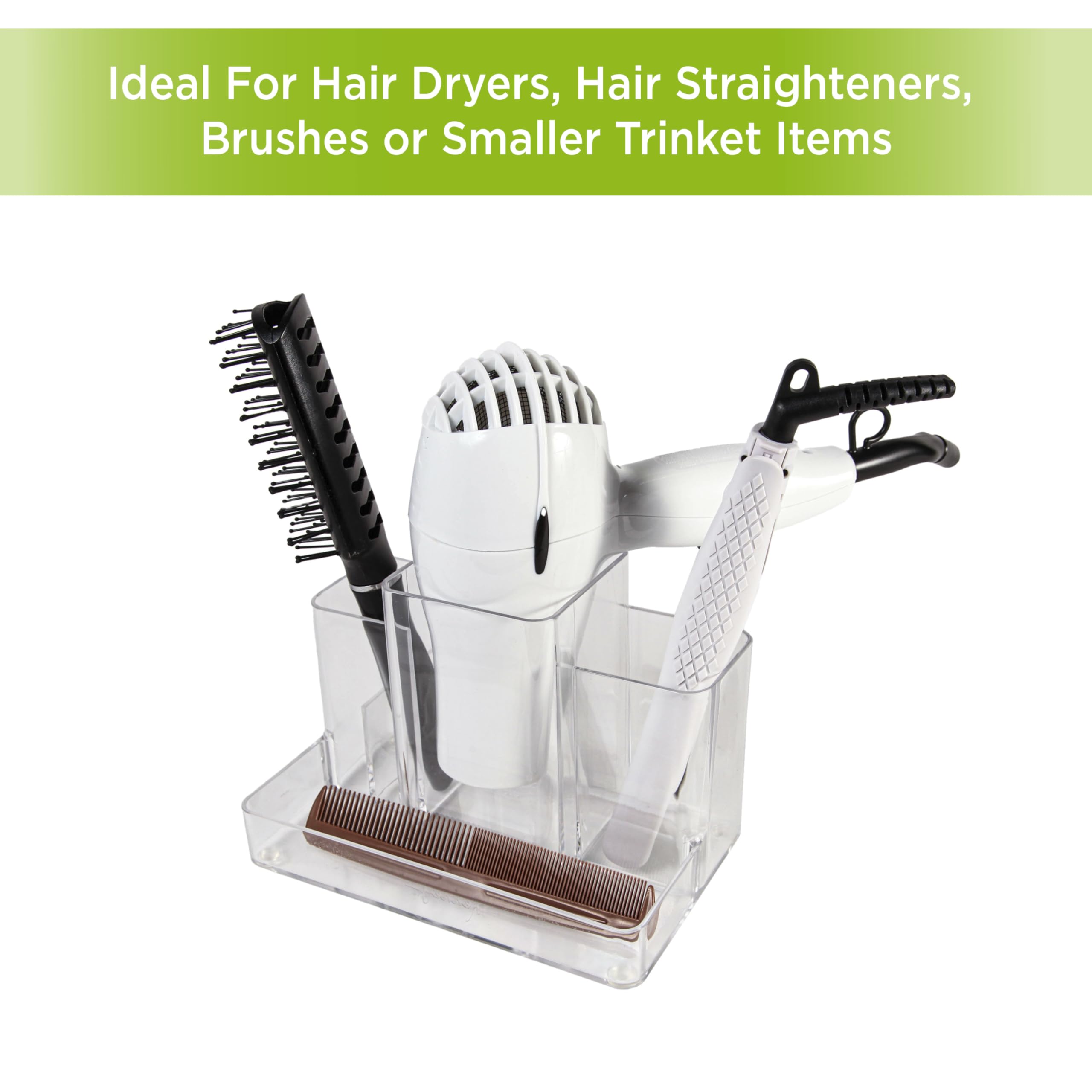 Kenney Storage Made Simple Bathroom Countertop Hair Care Center Organizer, Clear - Image 4