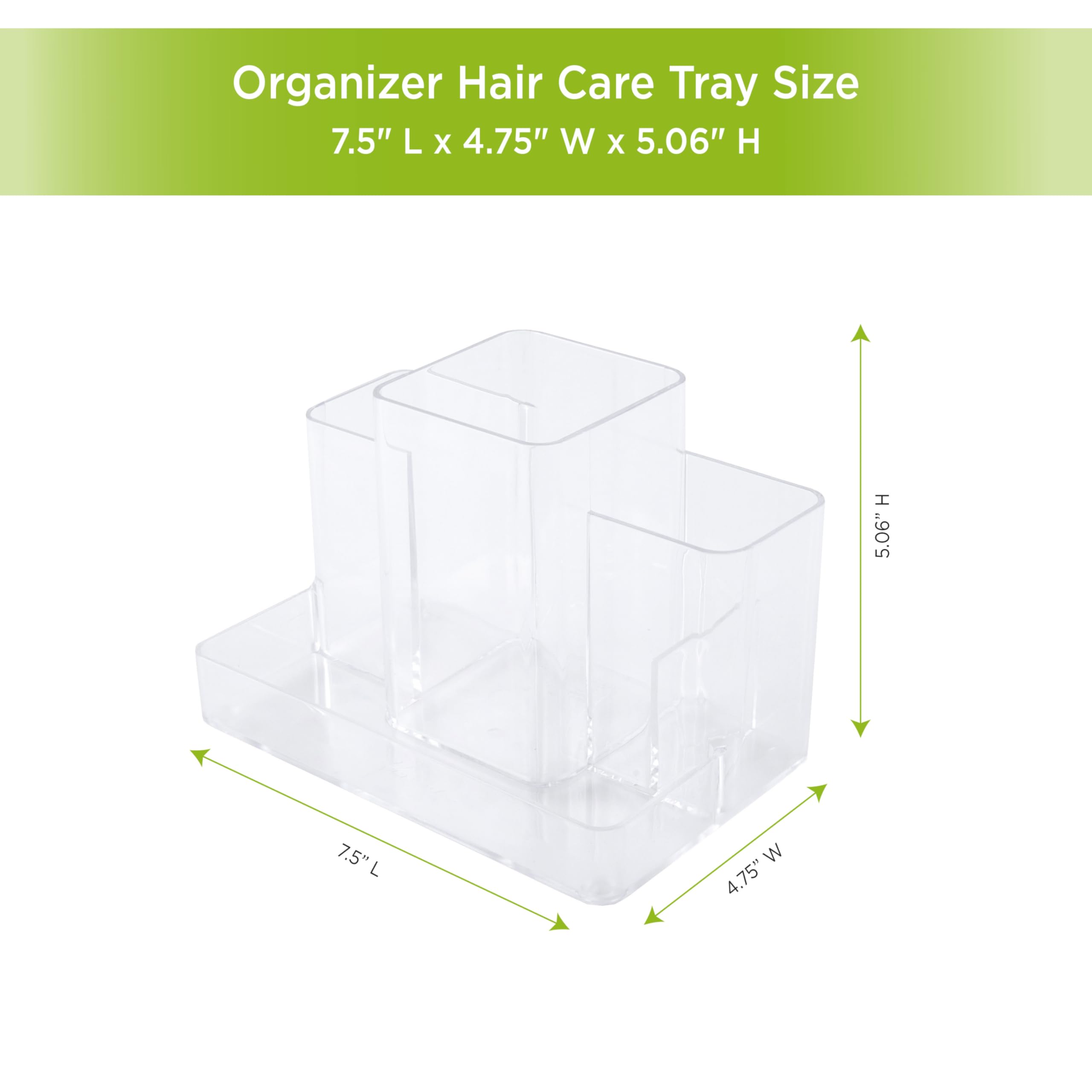 Kenney Storage Made Simple Bathroom Countertop Hair Care Center Organizer, Clear - Image 7