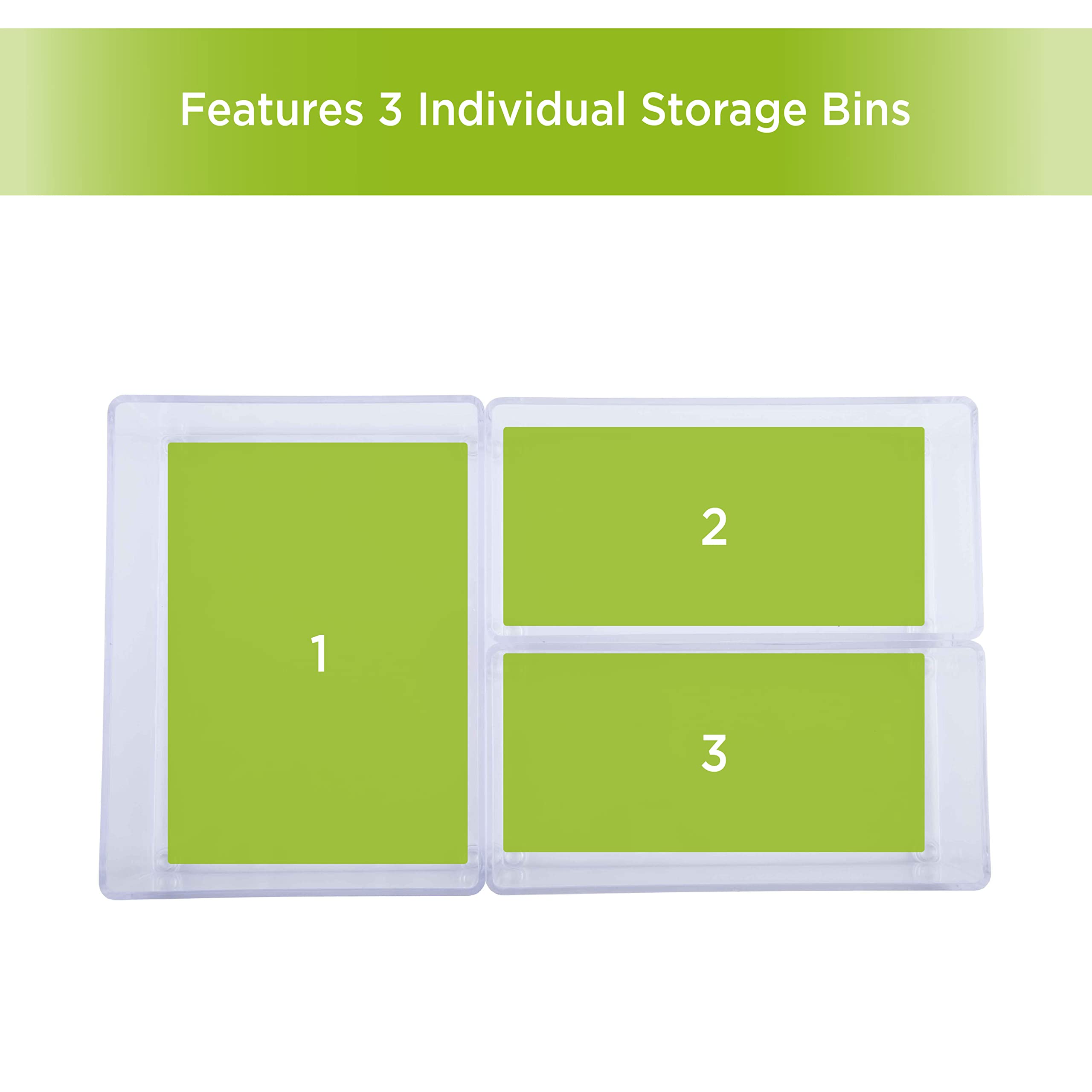 Kenney Storage Made Simple Bathroom Countertop Organizer Tray Set, Set of 3, Clear - Image 5