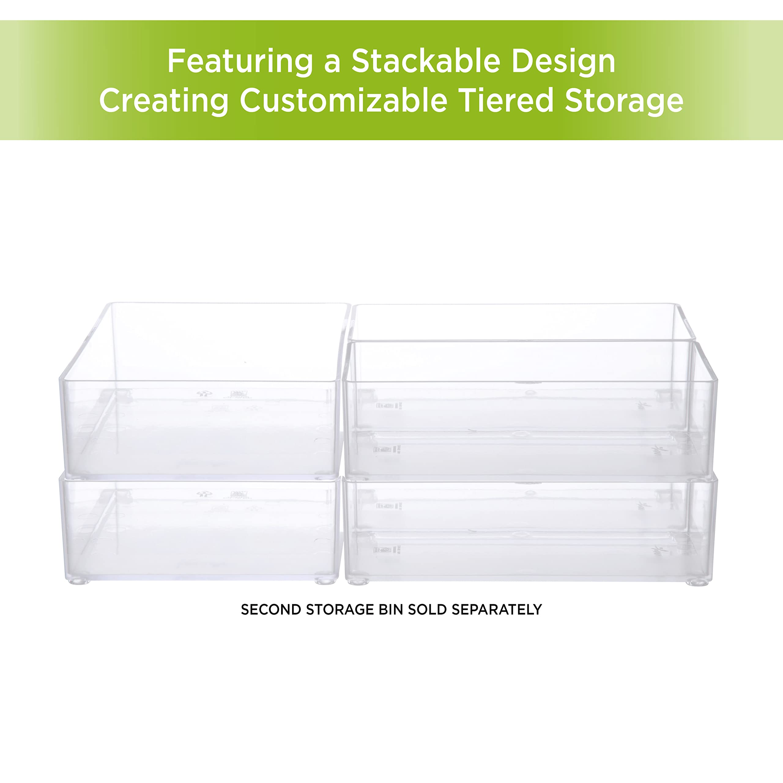 Kenney Storage Made Simple Bathroom Countertop Organizer Tray Set, Set of 3, Clear - Image 6