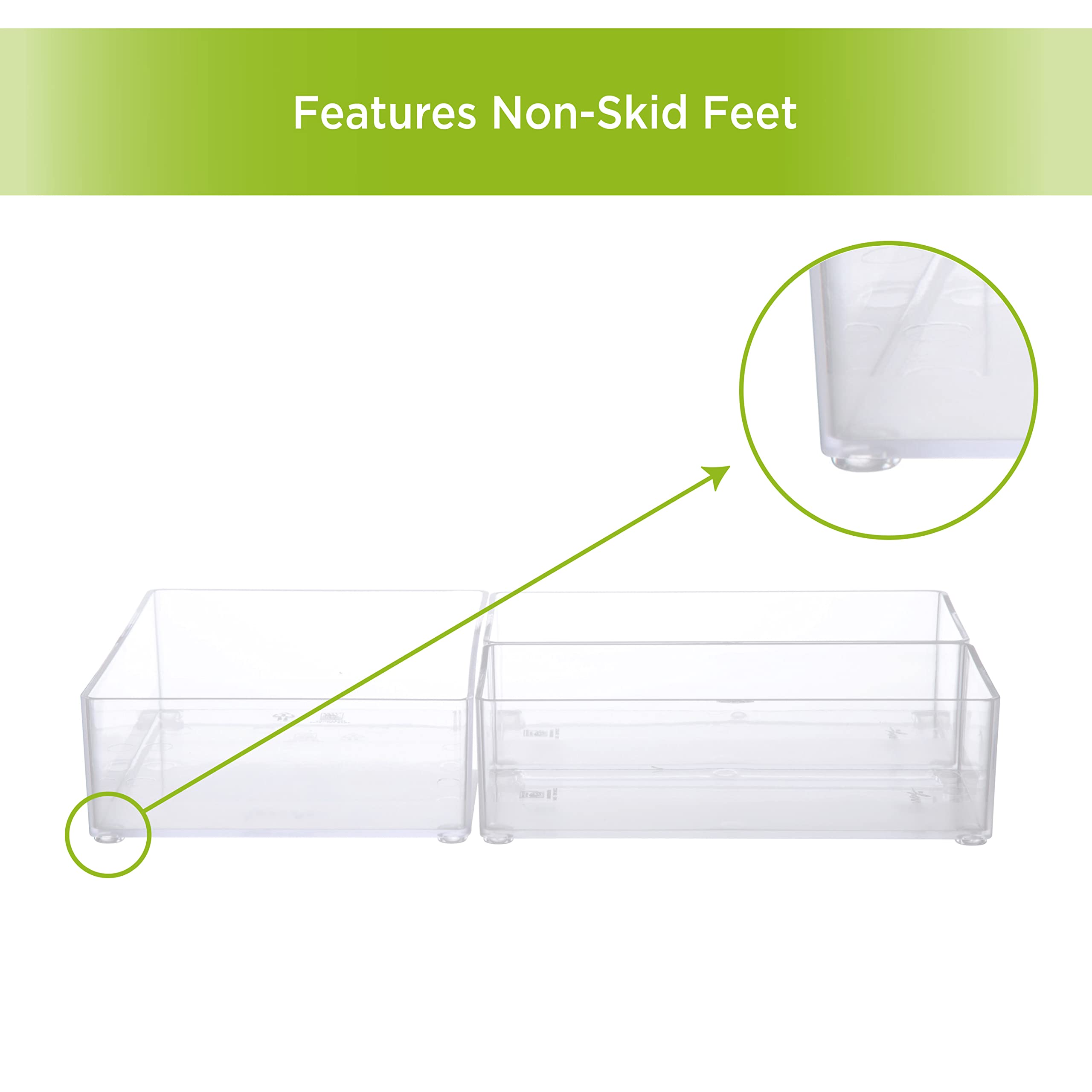 Kenney Storage Made Simple Bathroom Countertop Organizer Tray Set, Set of 3, Clear - Image 7