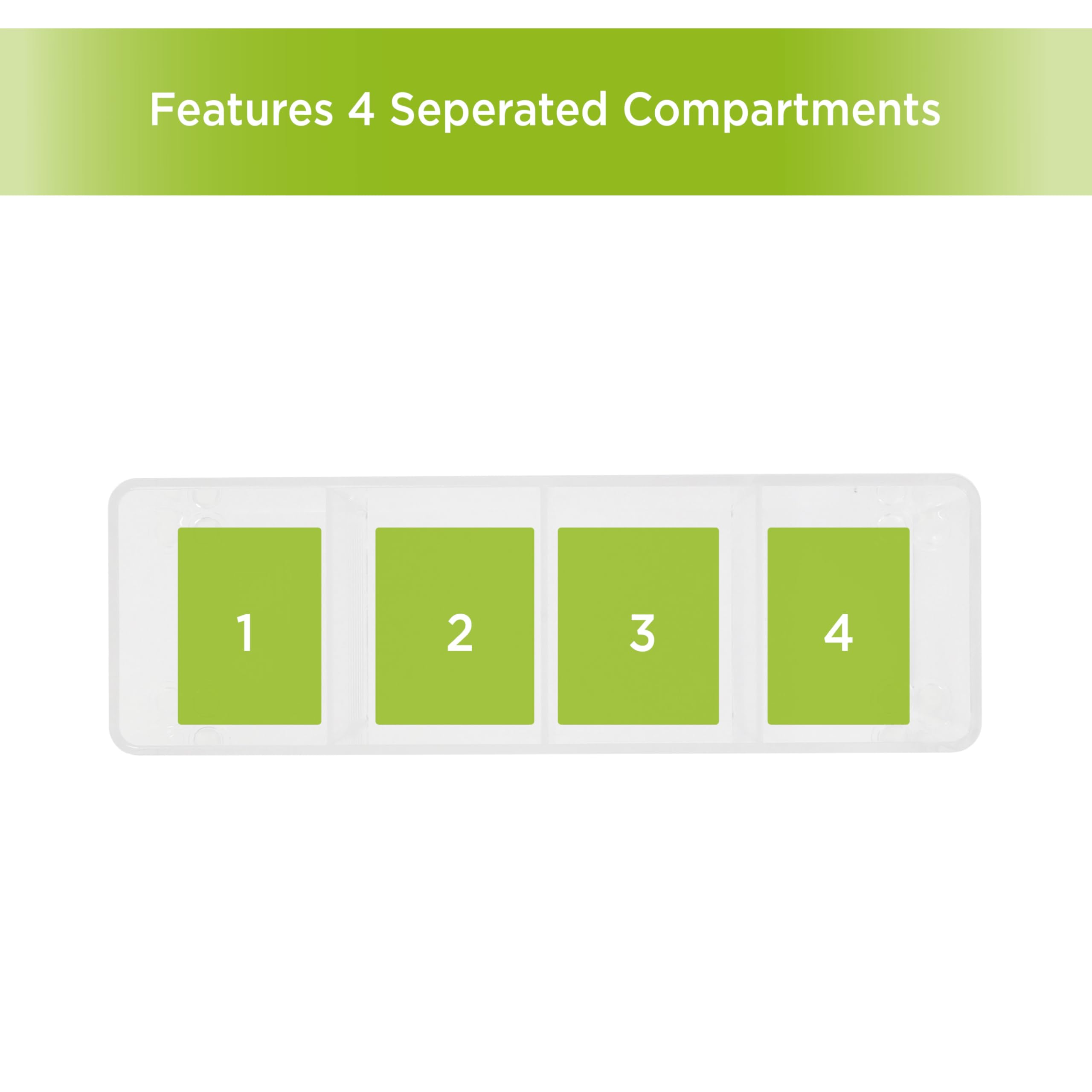 Kenney Storage Made Simple Drawer Organizer Bin, 4 Compartments, Clear - Image 5