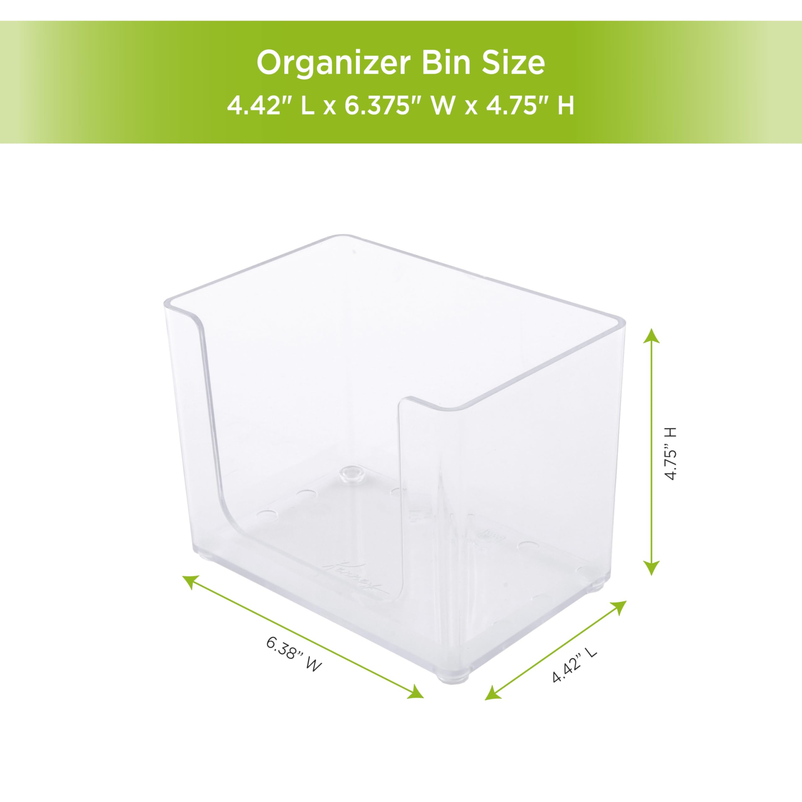 Kenney Storage Made Simple Drawer Organizer Bin, Clear - Image 5