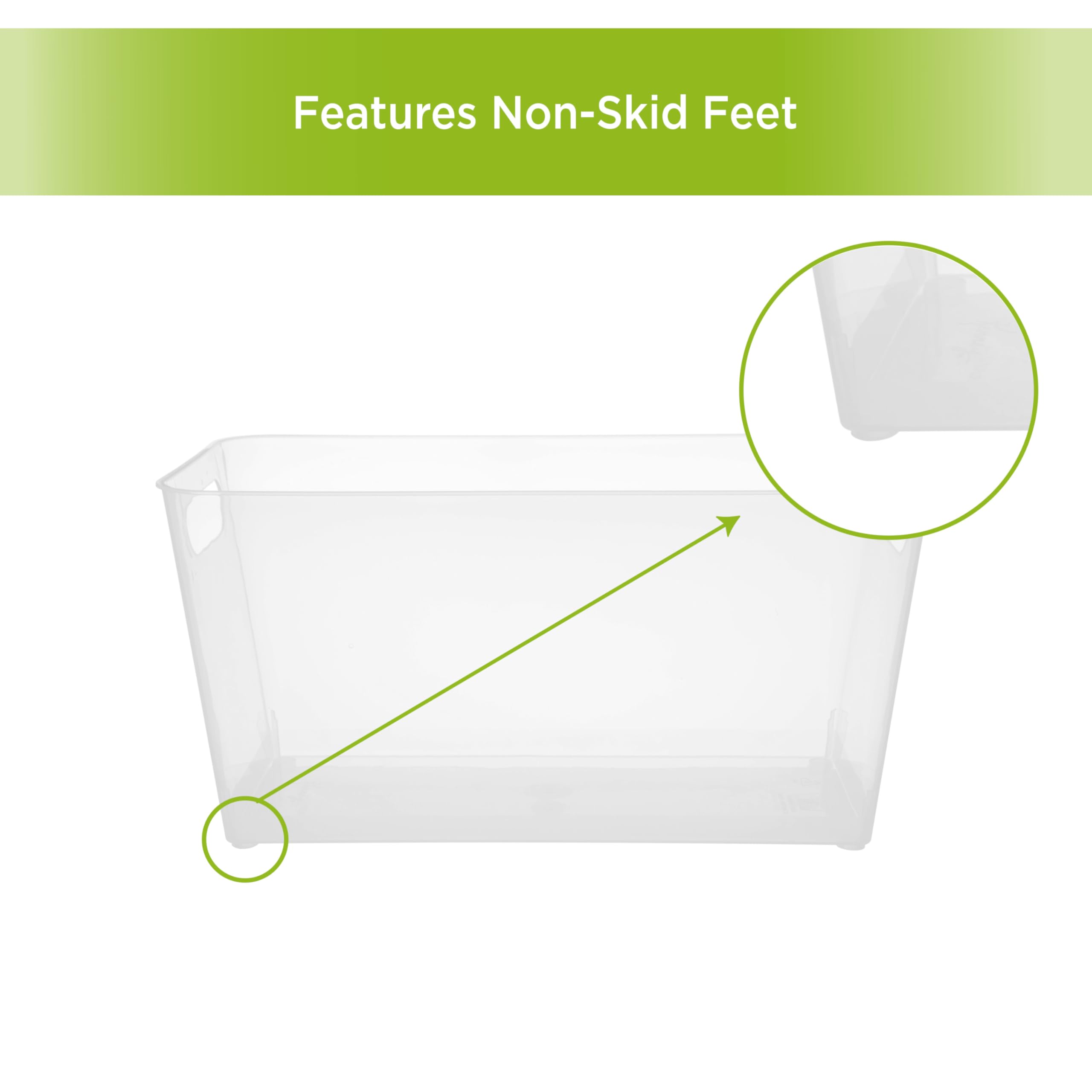 Kenney Storage Made Simple Organizer Bin with Handles, Clear - Image 3