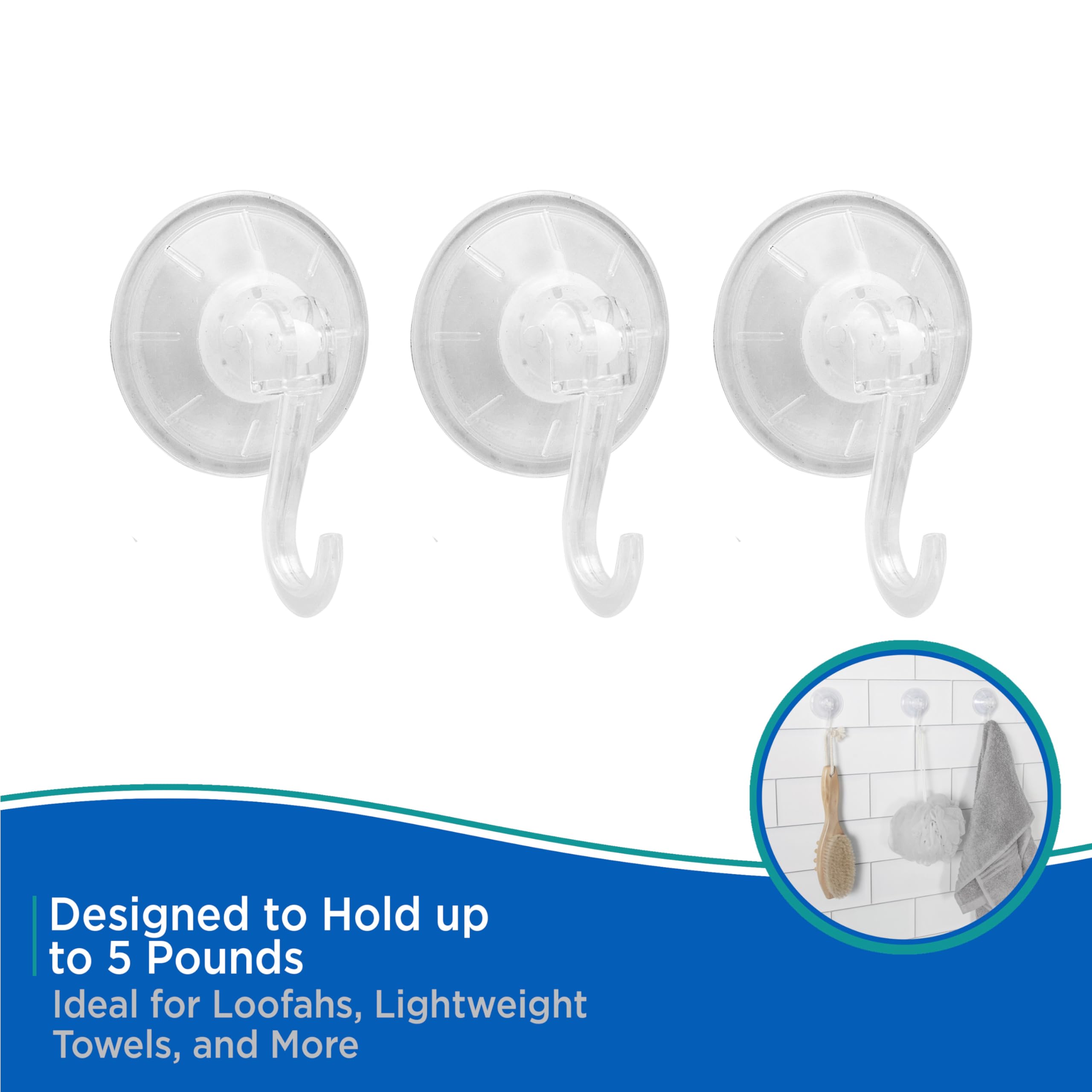Kenney Suction Cup Hooks, Set of 3 - Image 4