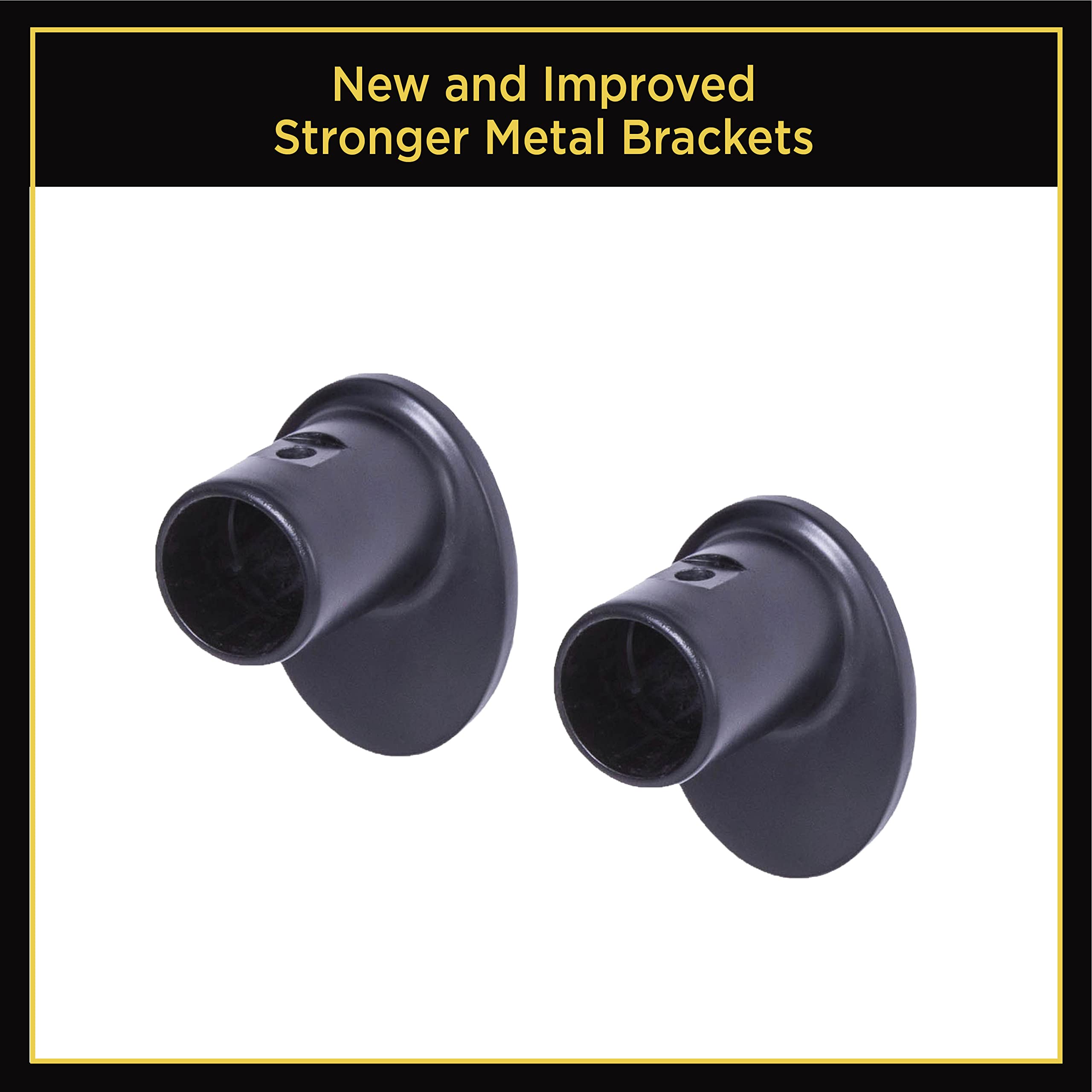 Lunar KL79230 Complete Blackout Room Darkening Wrap Around Curtain Rod, 28-48" Adjustable Length, Black Finish, 5/8" Diameter Steel Tube - Image 6