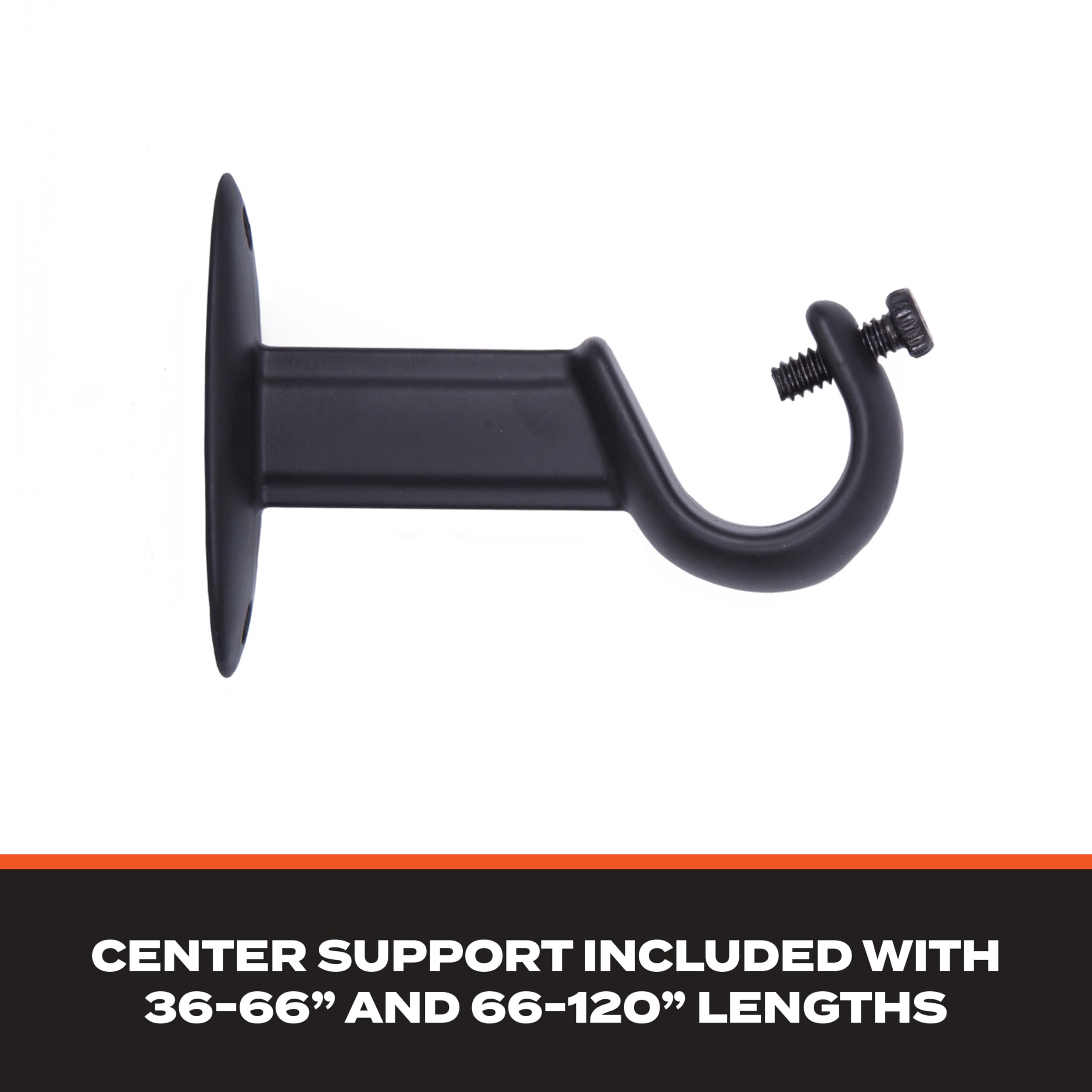 Sun Zero SN45045 Philip Ball End Blackout Room Darkening Wrap Around Decorative Curtain Rod, 36-66" Adjustable Length, Matte Black Finish, 3/4" Diameter Steel Tube - Image 7