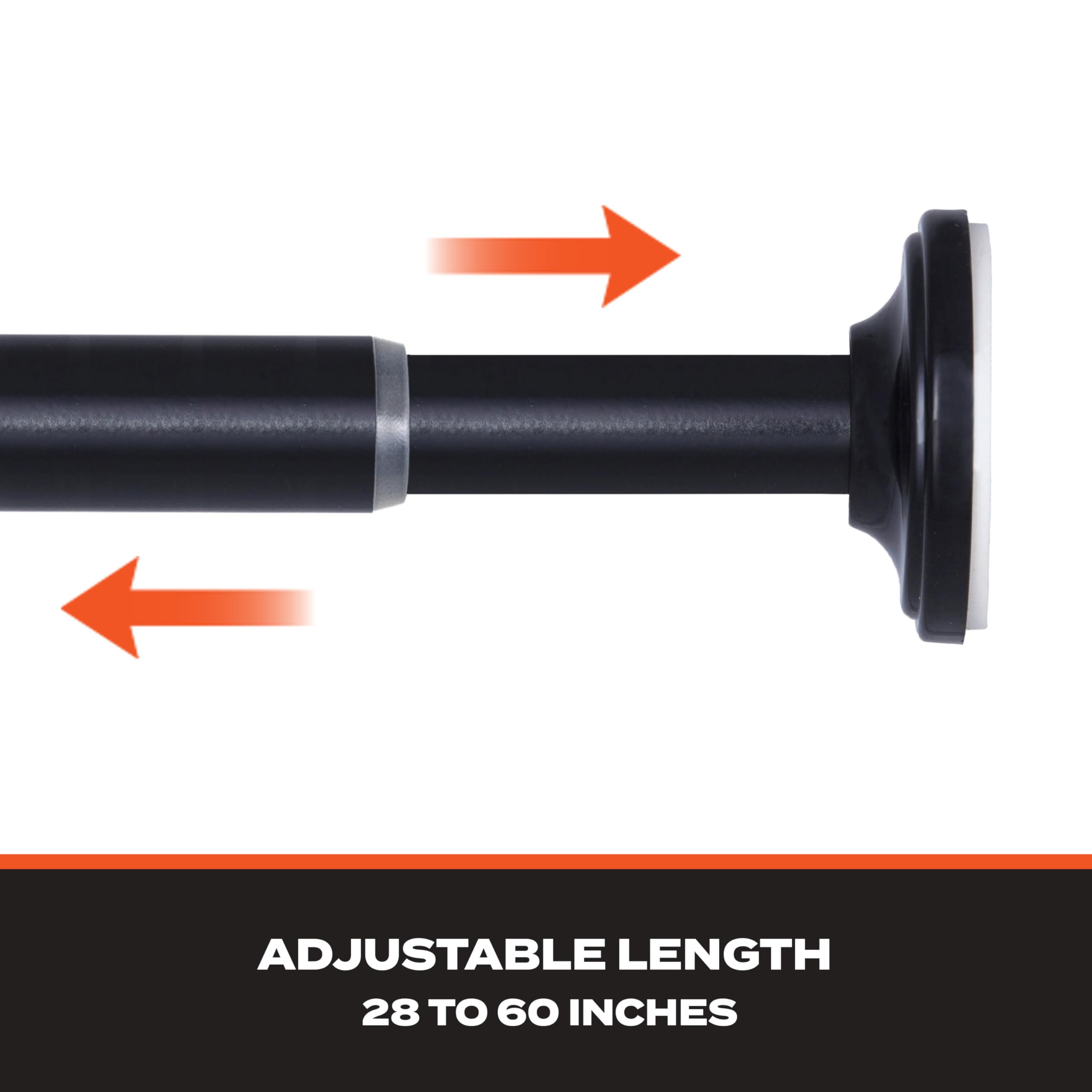 Sun Zero SN45055 Blackout Room Darkening Tension Rod, 28-60" Adjustable Length, Black Finish, 5/8" Diameter Steel Tube - Image 5