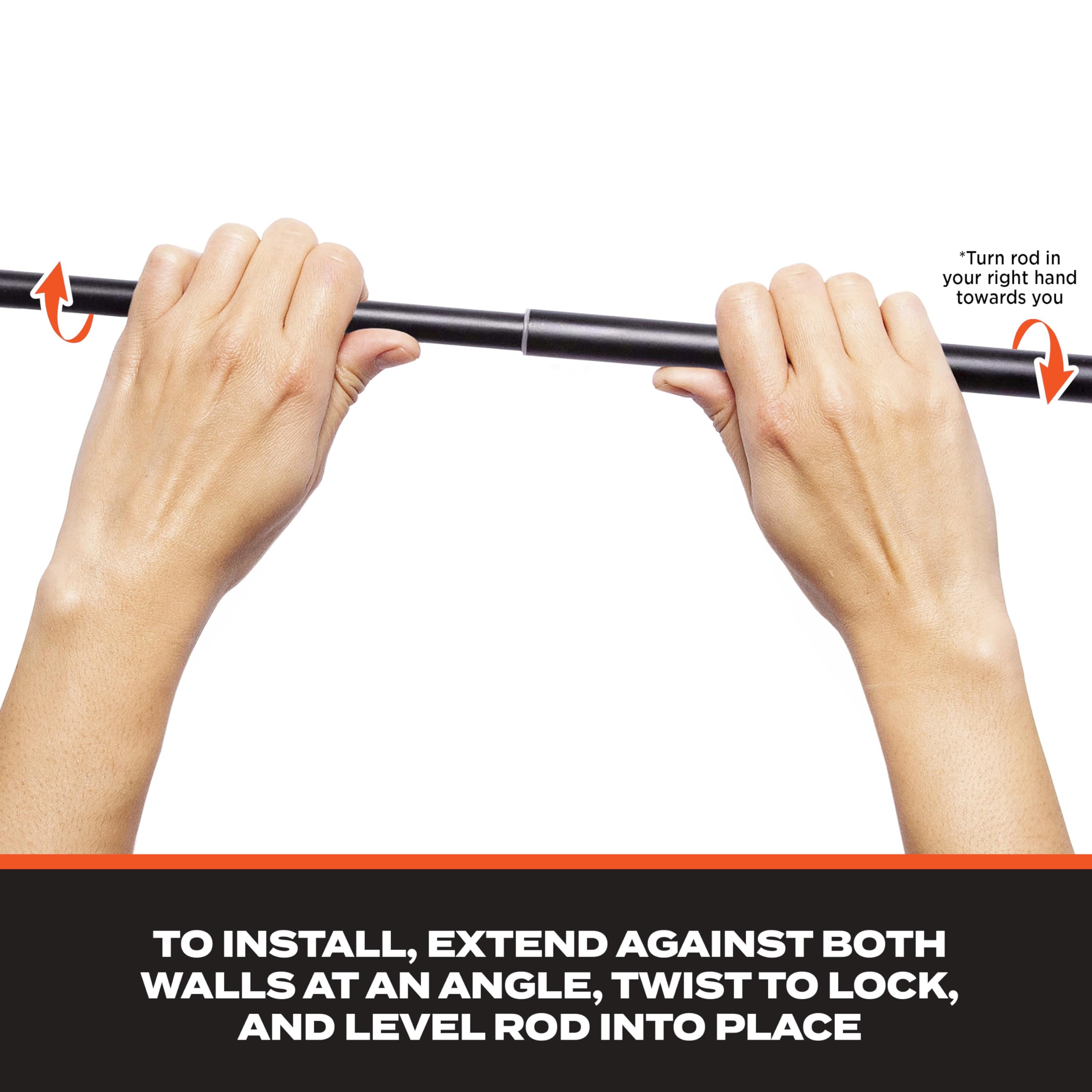 Sun Zero SN45055 Blackout Room Darkening Tension Rod, 28-60" Adjustable Length, Black Finish, 5/8" Diameter Steel Tube - Image 7